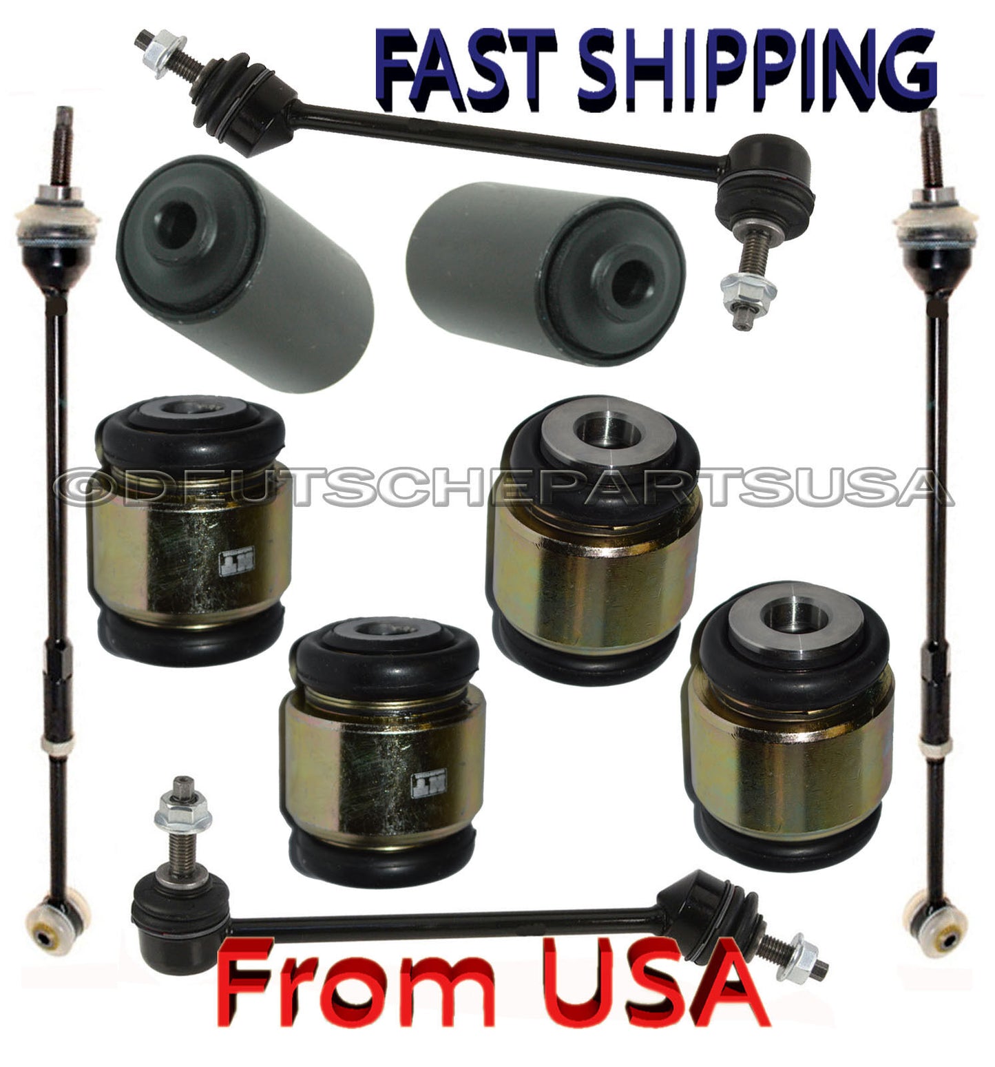 Lincoln LS Rear Control Arm Fluid Hydrabushes Bushings Tie Rod TORQUE ROD KIT 10