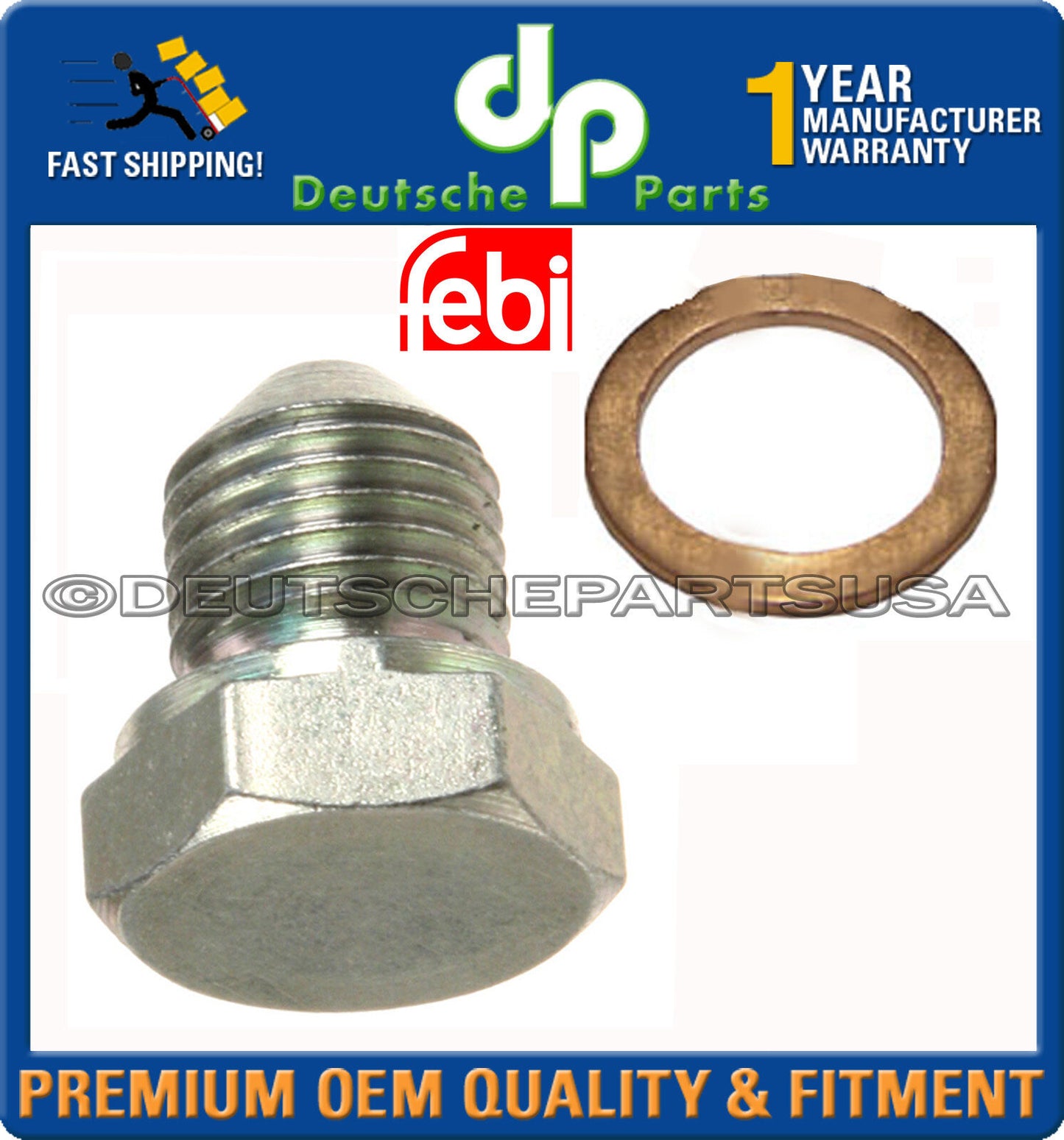 Audi 80 90 100 200 4000 5000 Quattro VW Jetta Passat Rabbit Fox Oil Drain Plug