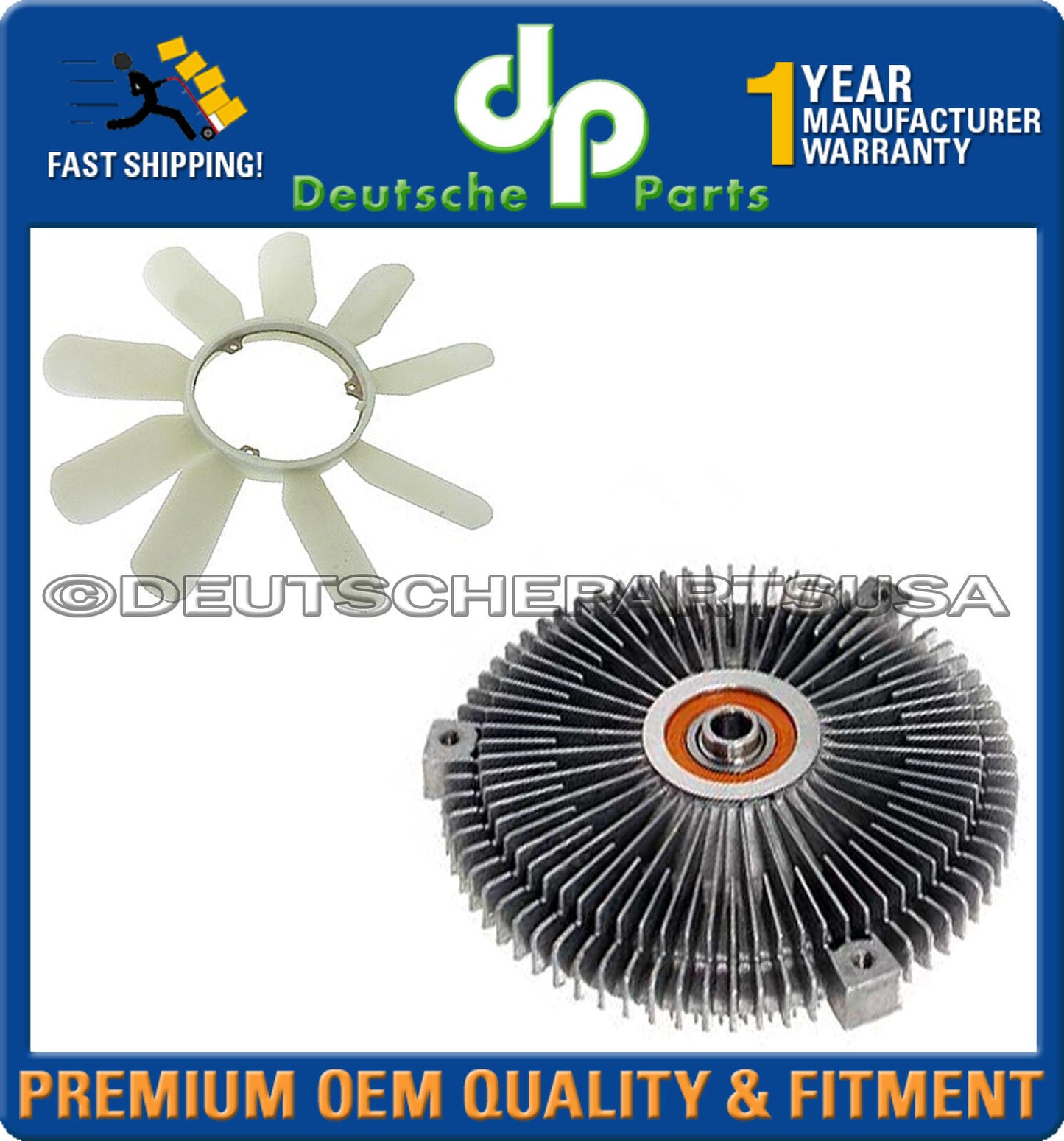Mercedes Benz W201 190D 2.5 Radiator Fan Clutch + Cooling Fan Blade Kit 2