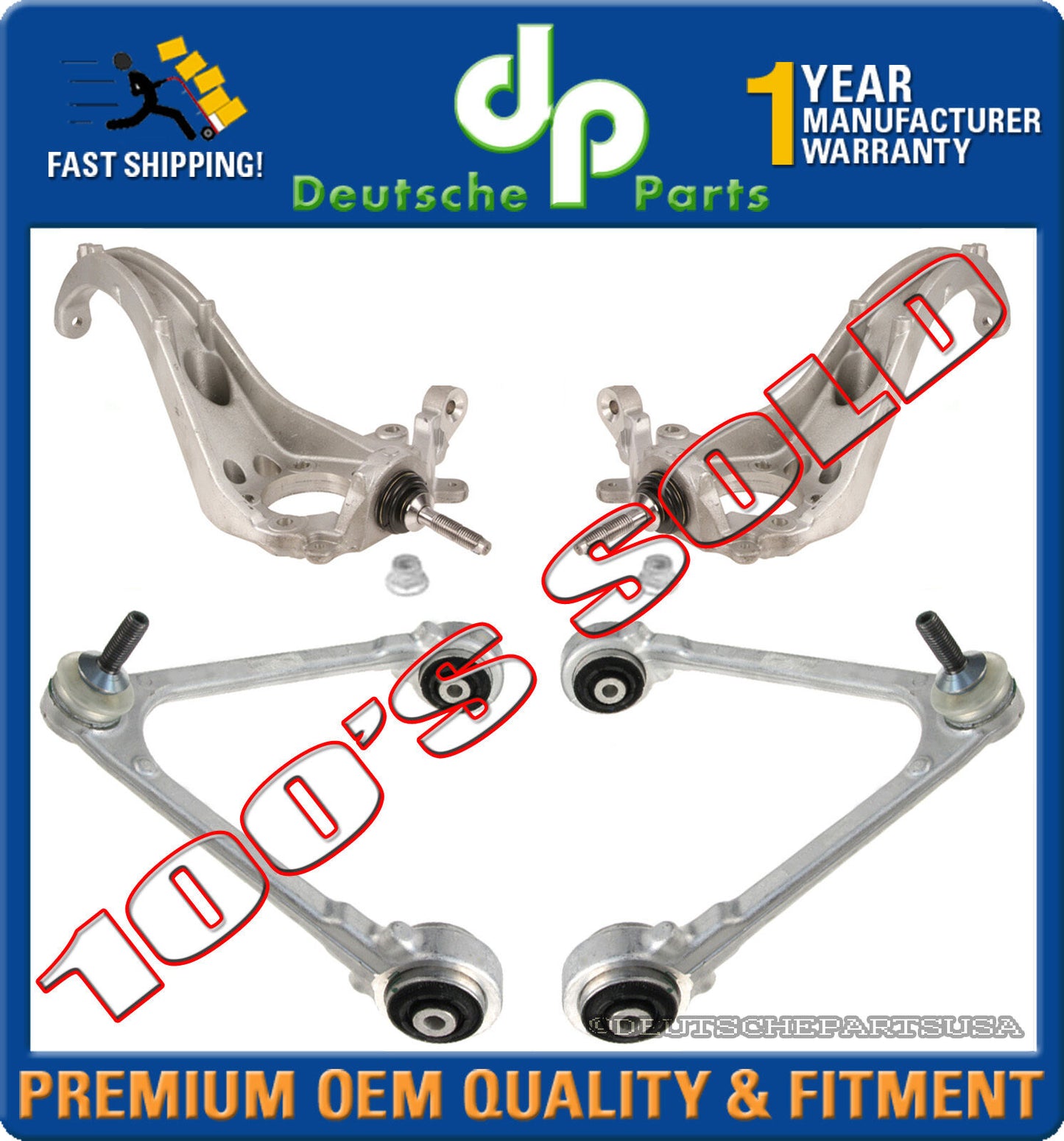 LINCOLN LS V6 V8 UPPER & LOWER CONTROL ARMS / STEERING KNUCKLE BALL JOINTS SET 4