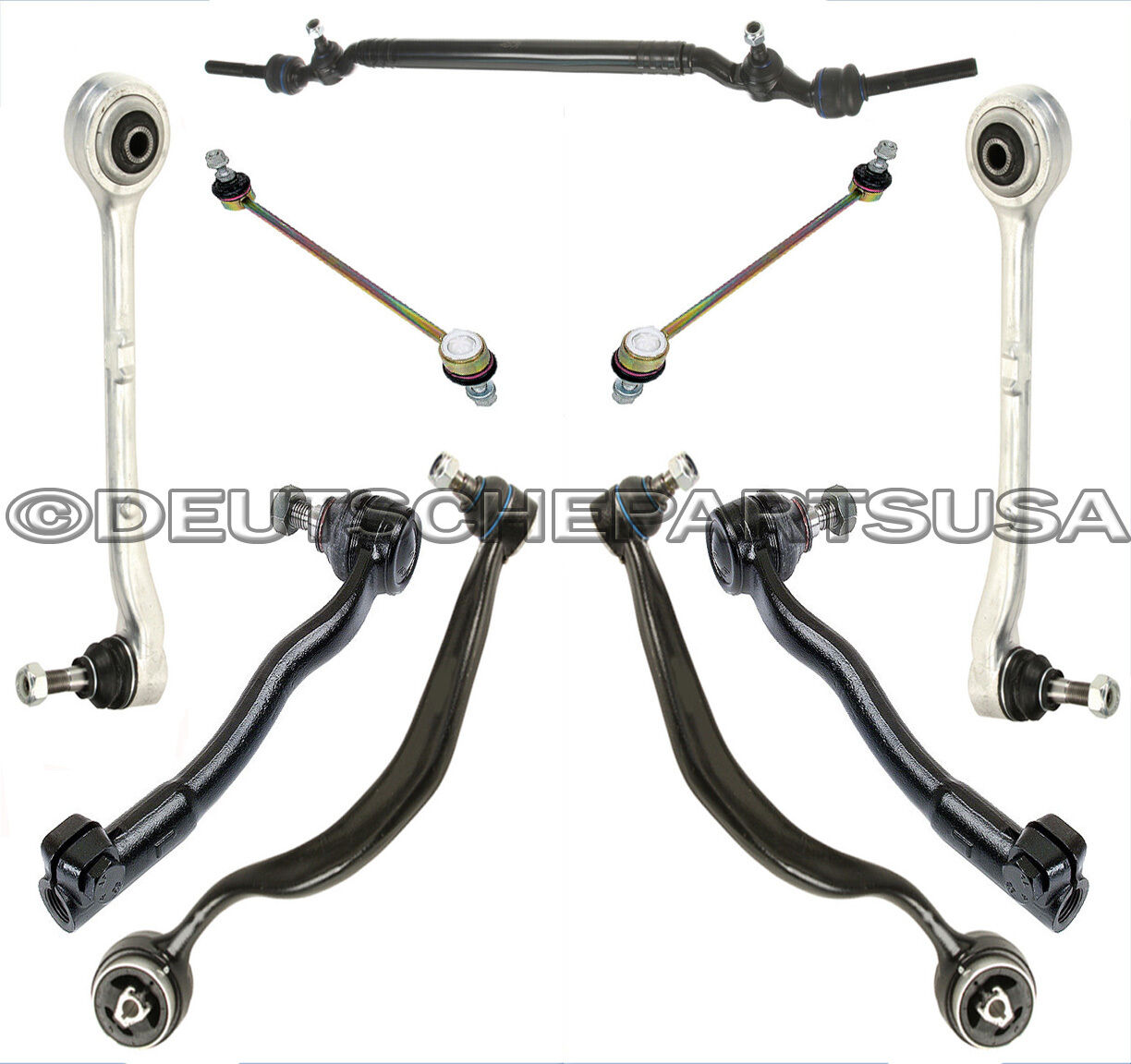 Control Arms Ball Joint Sway Bar Tie Rod Assembly 9 for BMW E38 750iL 740iL 740i