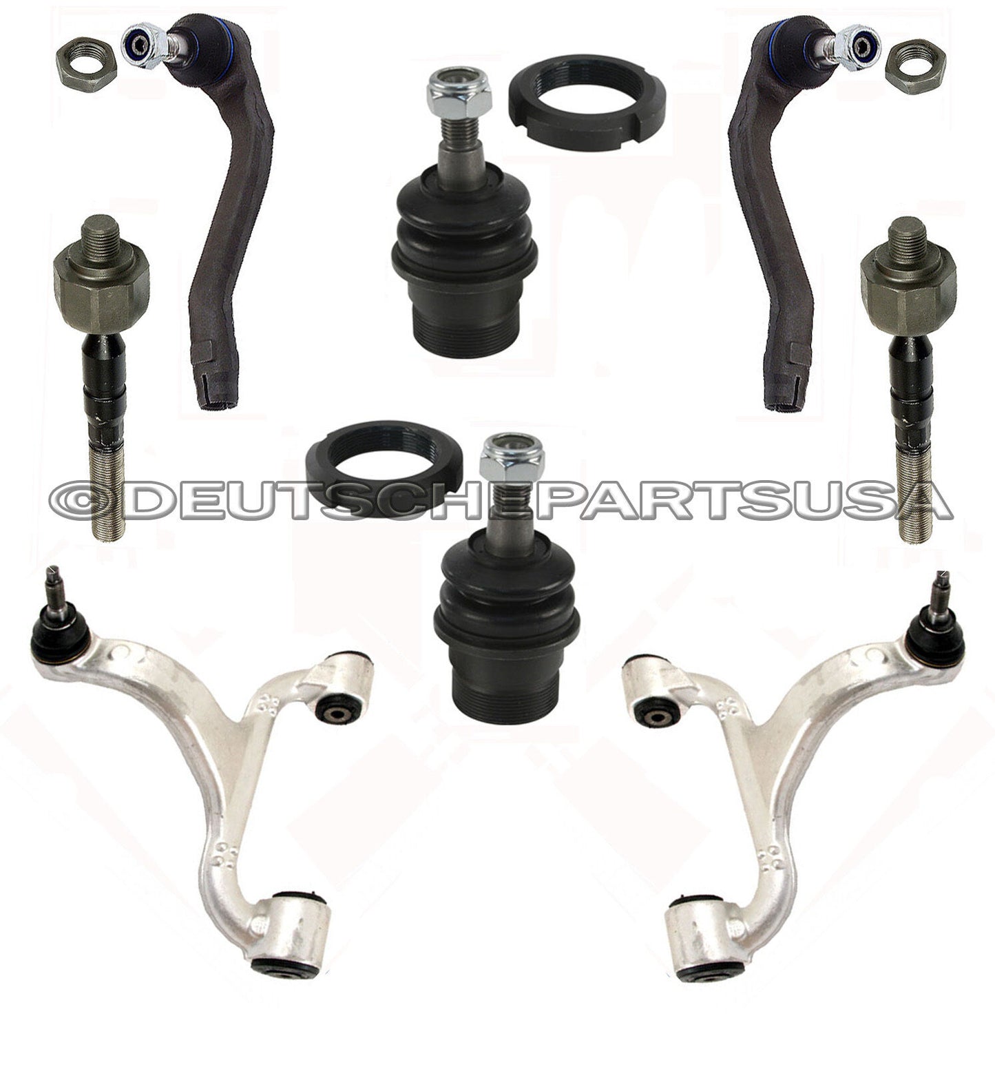 Mercedes W163 Front Control Arms Ball Joint Inner Outer Tie Rod Kit ML320 Set 8