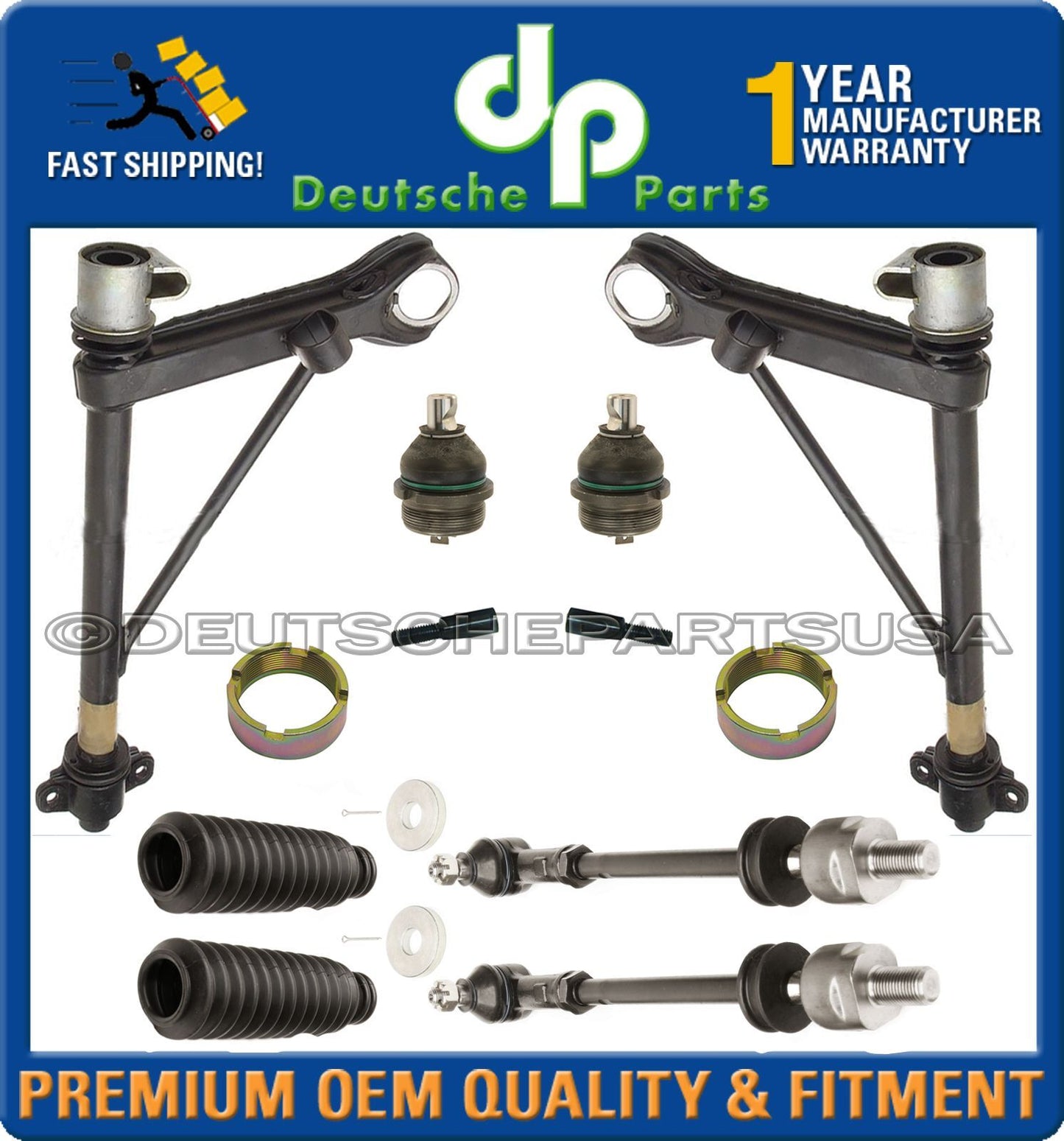 PORSCHE 911 Lower Control Arm Arms Ball Joint Joints Tie Rod Boot NUT PIN 14 pc