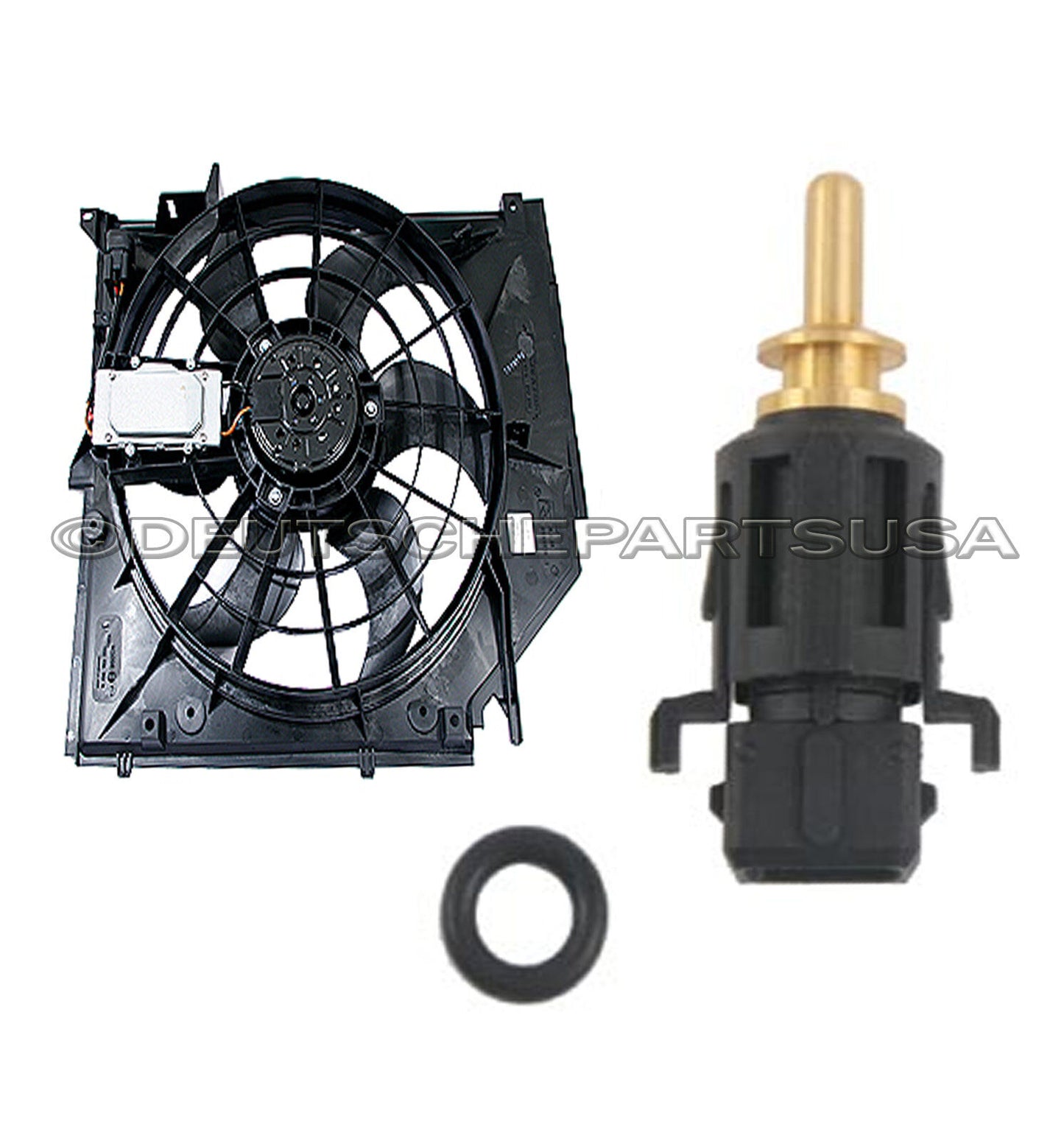 A/C Condenser Fan Motor + Temperature Sensor Coolant Switch 2 for BMW E46 320i