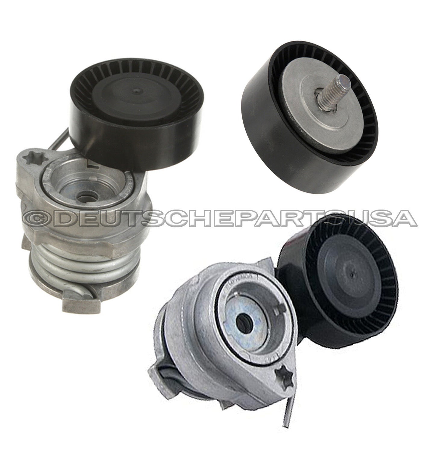 A/C Acc Belt Tensioner Idler Pulley Pulleys Kit 3 pcs for BMW E53 X5 4.4 4.8