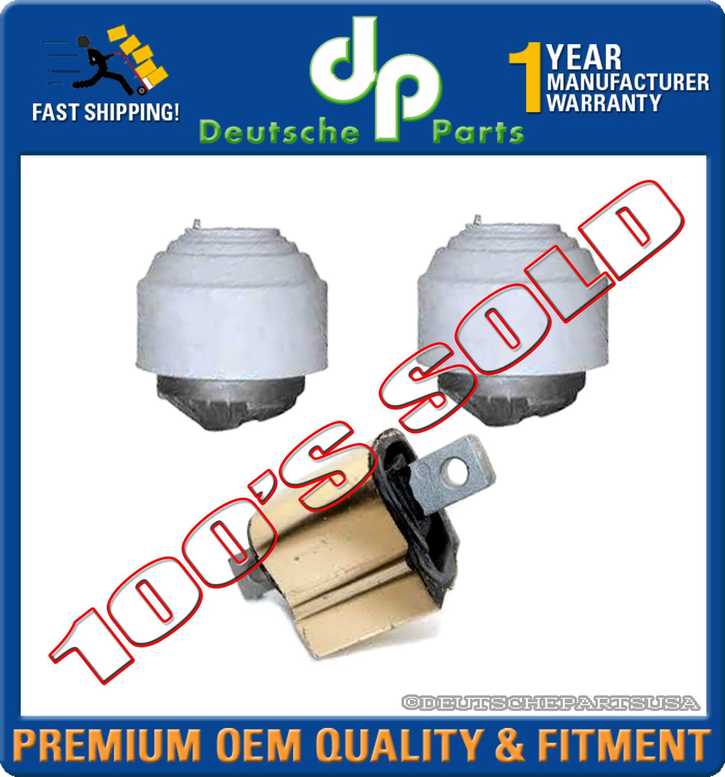 MERCEDES W211 E320 HYDRAULIC ENGINE MOTOR TRANSMISSION MOUNT MOUNTS 3PC SET
