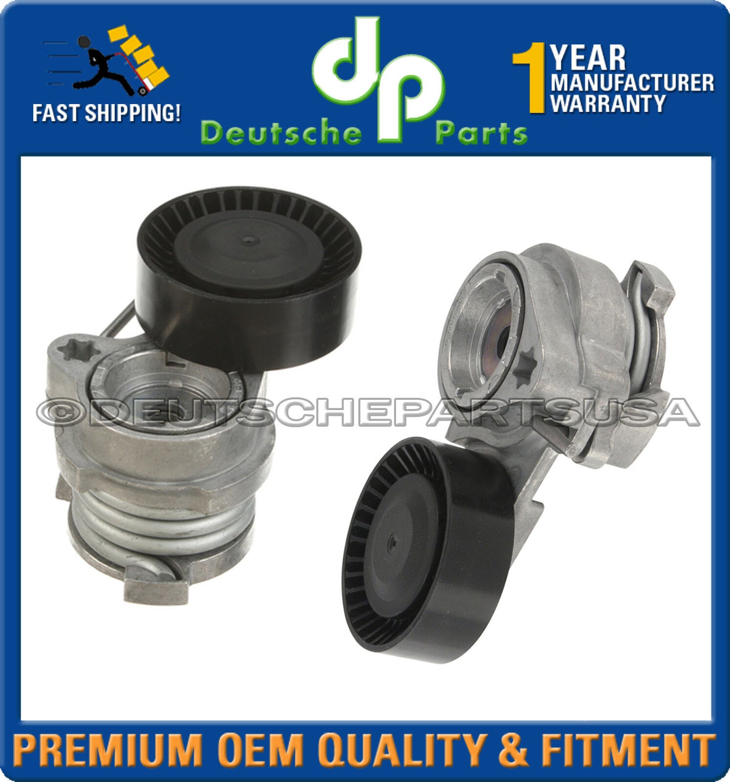 A/C Water Pump Compressor Belt Tensioner & PULLEY Set 2pc for BMW E53 E65 E66 X5
