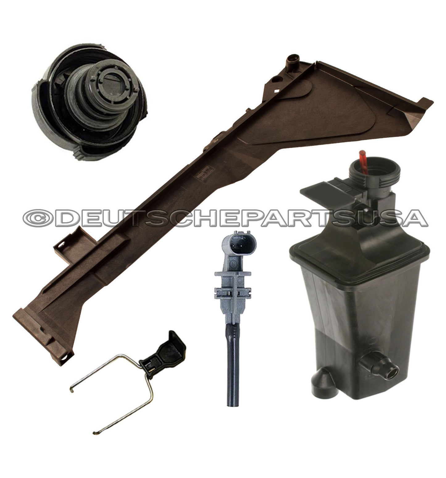 EXPANSION TANK RETAINER PLATE + CAP + SENSOR + CLIP for BMW E46 KIT 5 - MANUAL