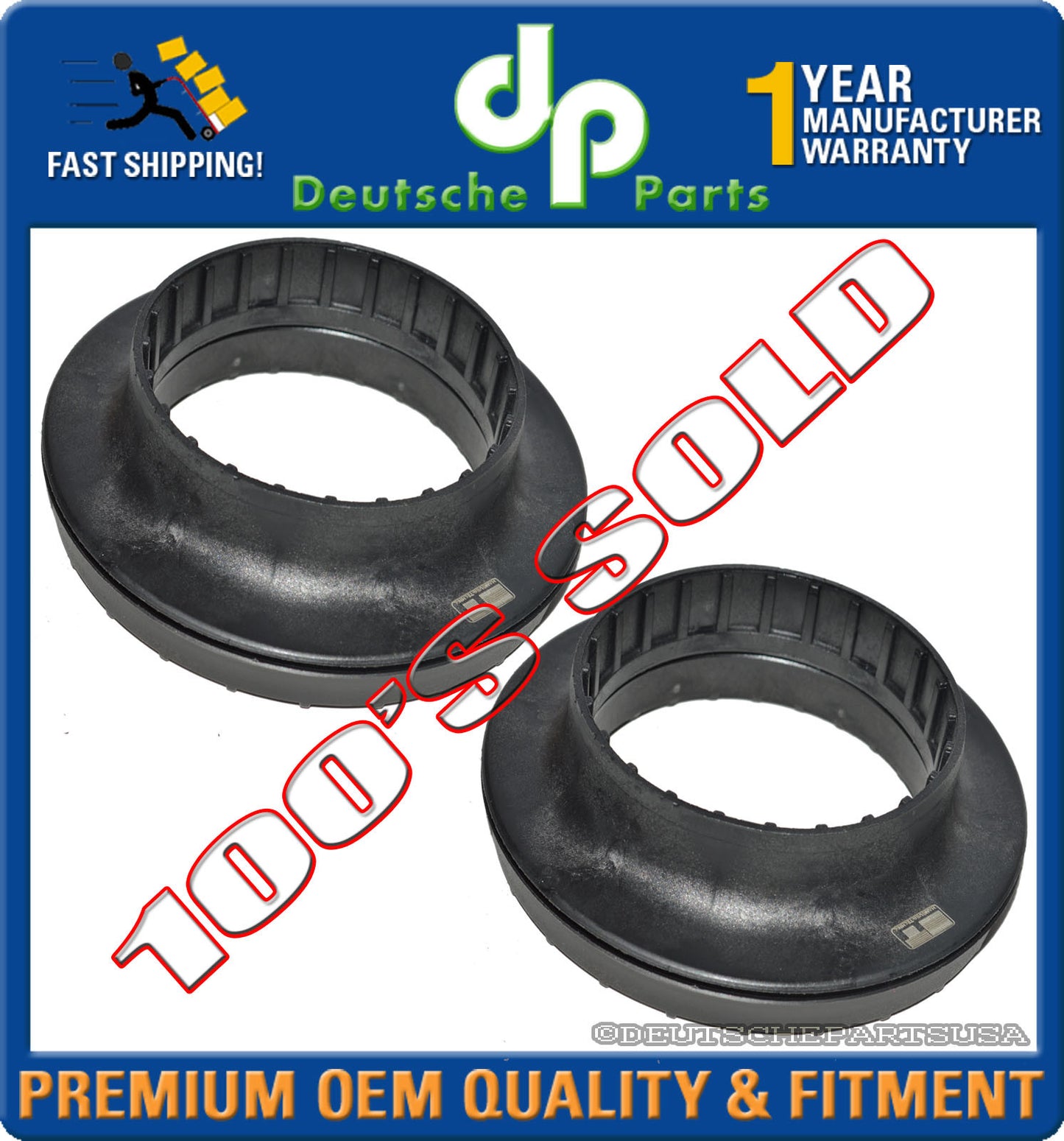 Front Shock Strut Mount Bearing LEFT + RIGHT 13270705 for SAAB 9-3 93 SET 2