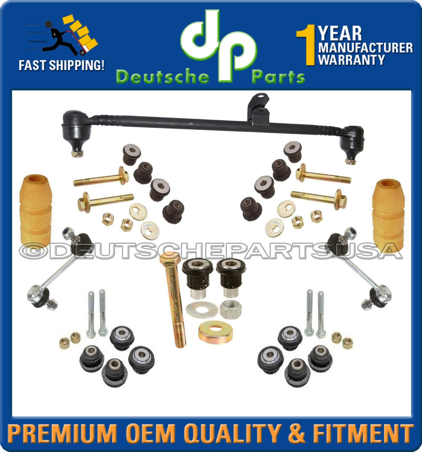Mercedes R107 350SL Subframe Control Arm Bushing Drag LInk SUSPENSION KIT 13pc