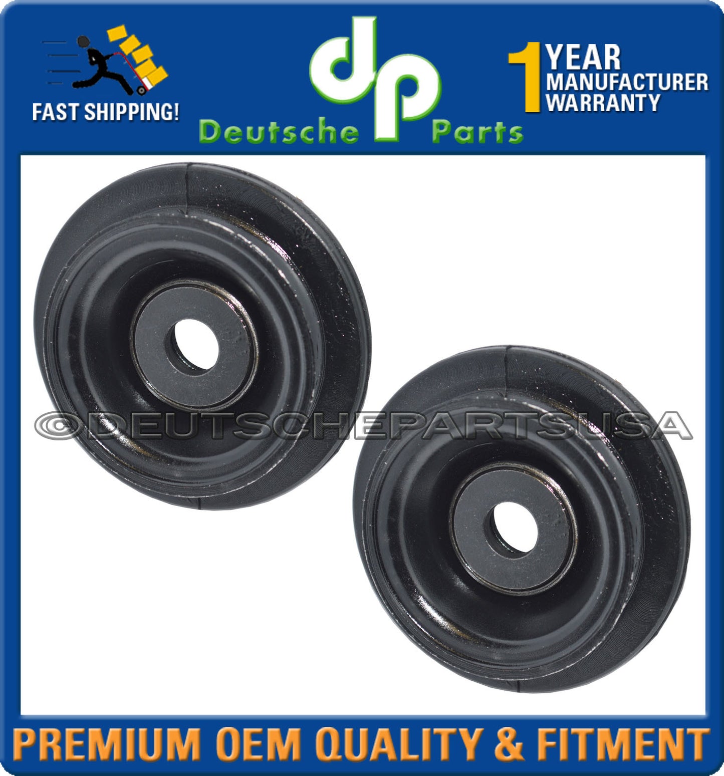 PORSCHE 924 944 FRONT UPPER STRUT MOUNT BUSHING LH + RH 94434307101 Set Of 2