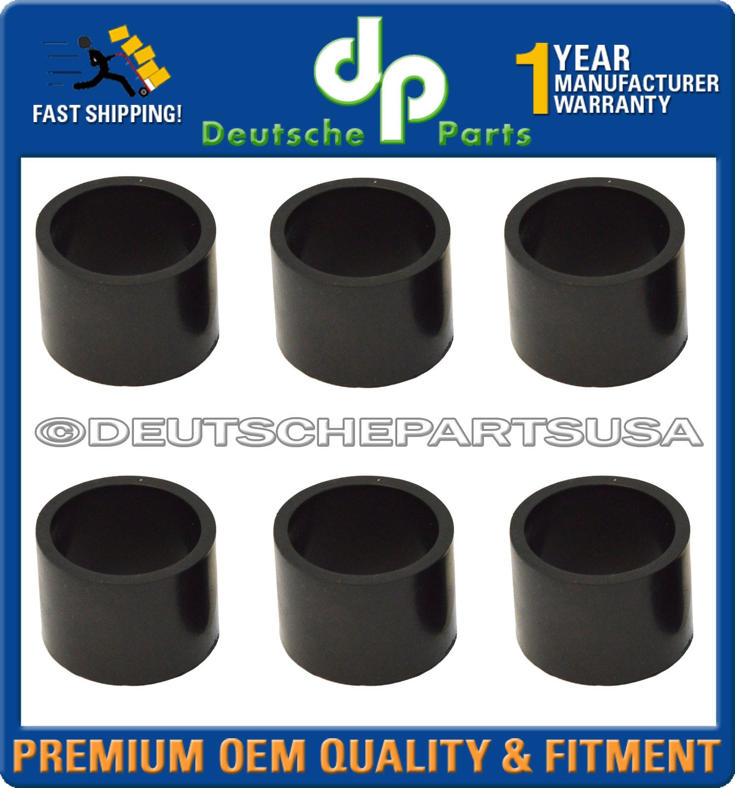 Porsche Rubber Intake Sleeve - Airbox to intake Tubes 911 110 885 02 Set of 6