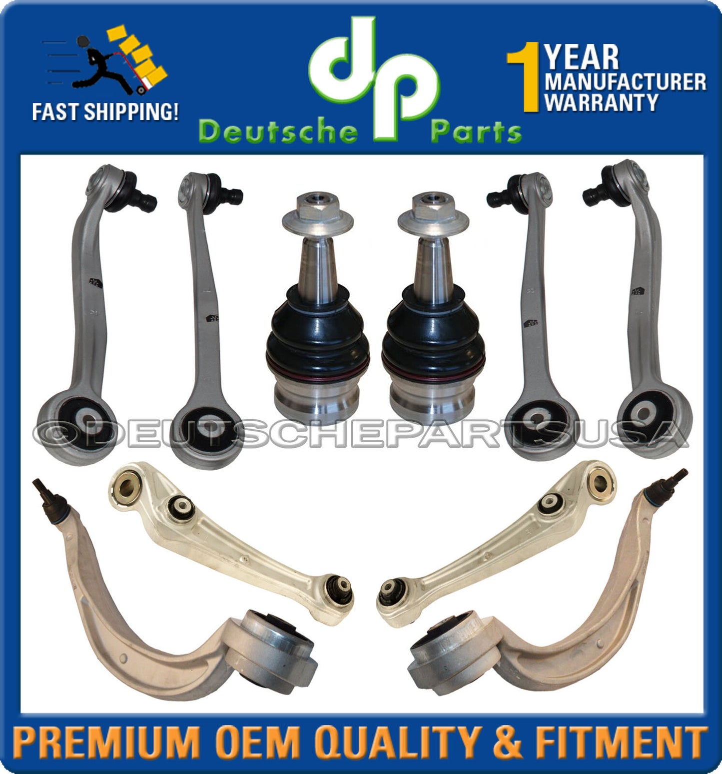 Porsche Macan Front UPPER LOWER Control Arms Ball Joints Suspension Kit 10