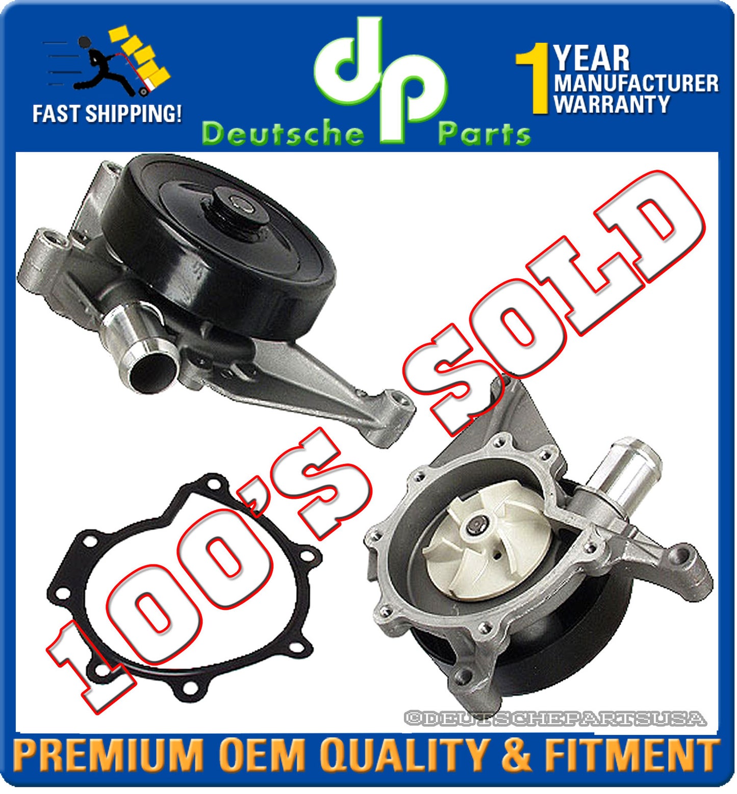 JAGUAR S-TYPE V6 3.0L WATER PUMP 2000 01 02 03 XR8 031620 / AJ8 11935 / XR8 5368