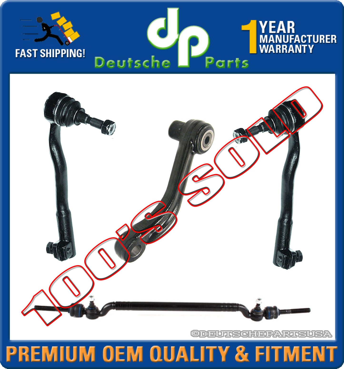Center Drag Link Tie Rod Rods Inner Outer + Idler Arm Repair Kit for BMW E39 540