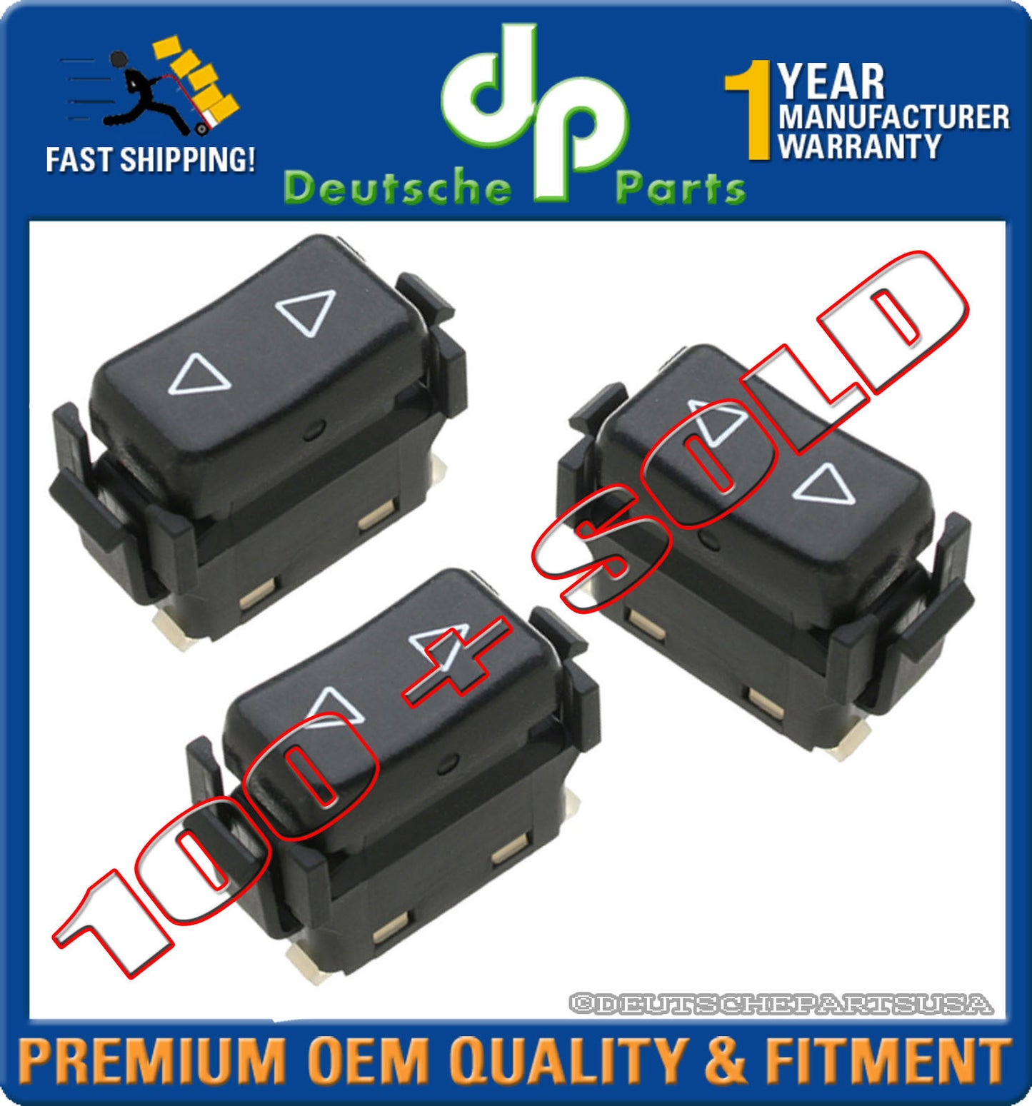 PORSCHE 944 951 T 968 POWER WINDOW DOOR SWITCH 95161313300 951 613 133 00 Set 3