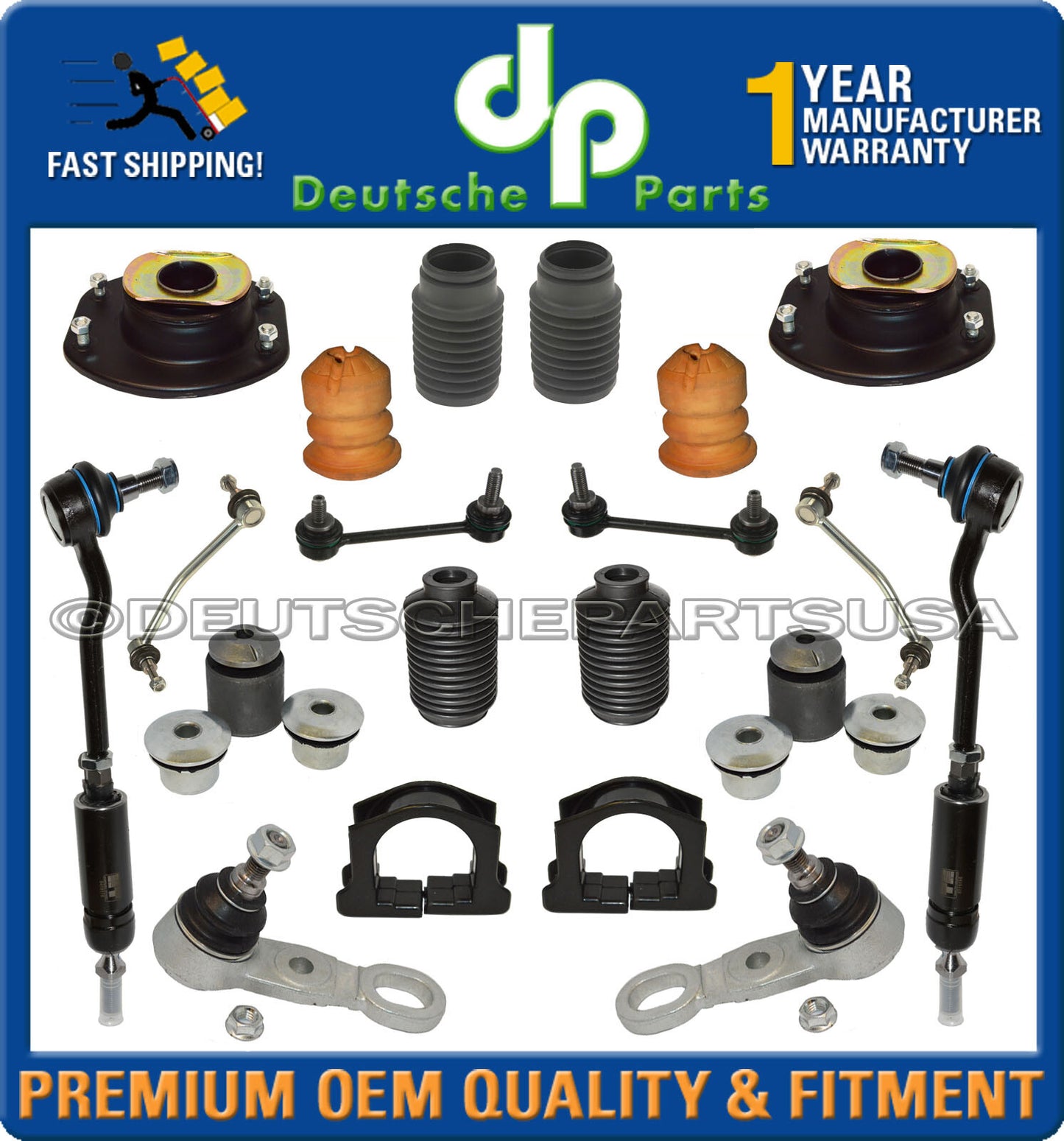 Porsche 993 911 STEERING Control Arm Ball Joint Strut Top Mounts Suspension 24