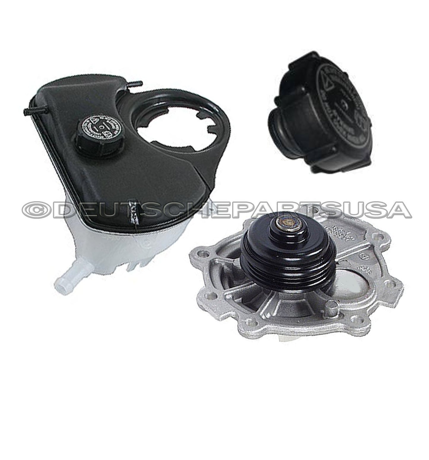 Jaguar X-Type Coolant Reservoir Expansion Tank C2S46861 + CAP + Water Pump SET 3