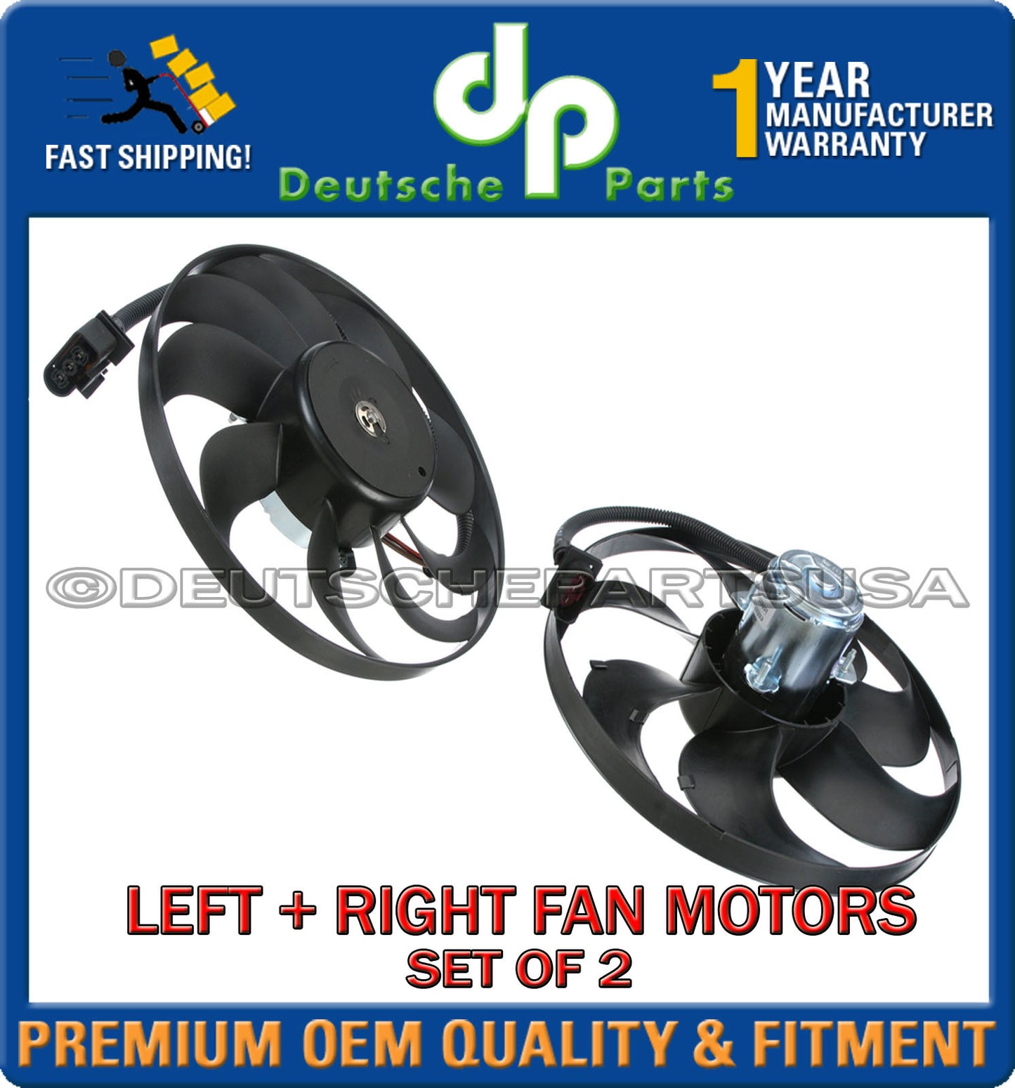 VOLKSWAGEN GOLF JETTA AUDI TT QUATTRO AUXILIARY FAN ASSEMBLY LEFT + RIGHT KIT