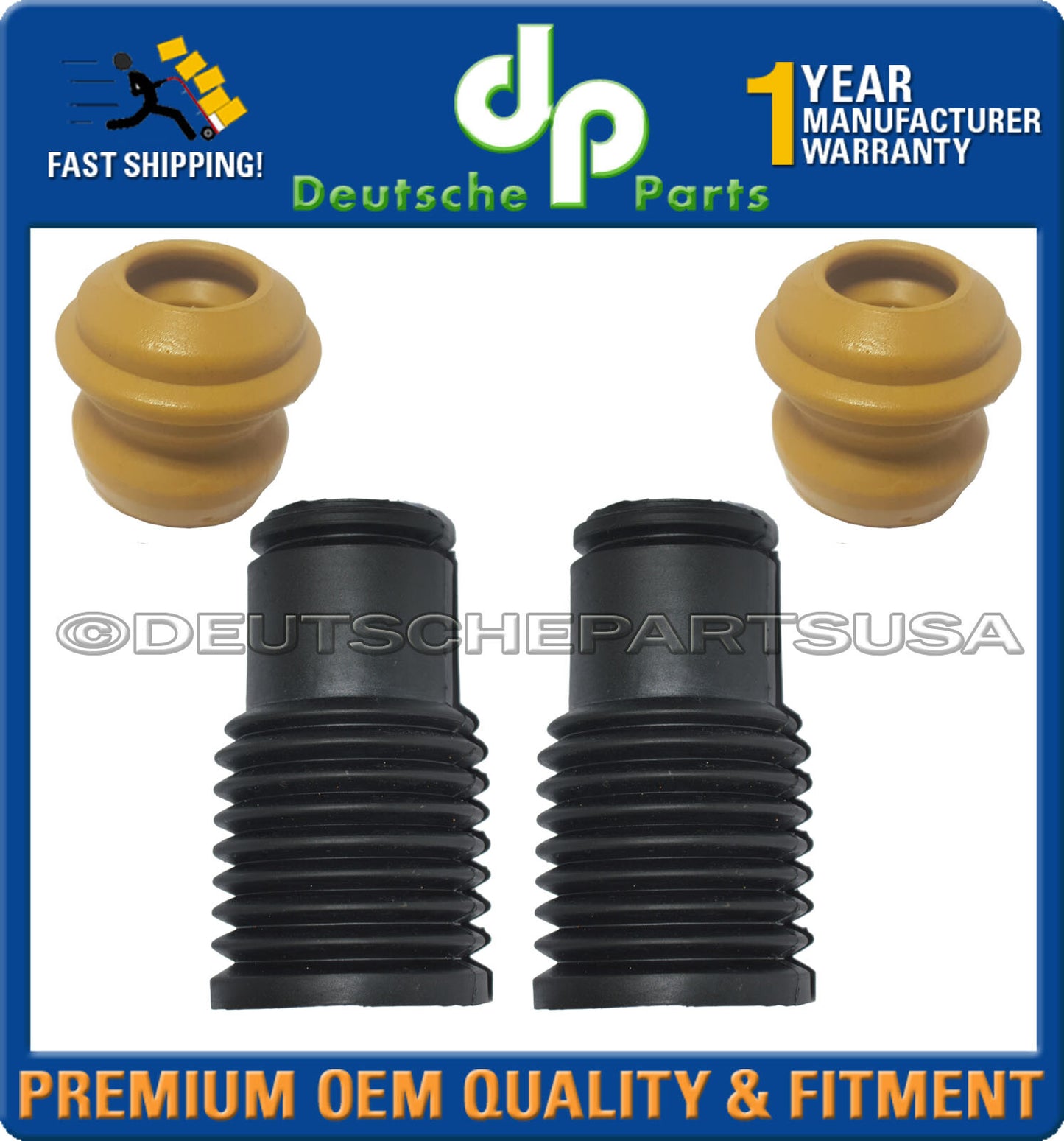 PORSCHE 986 BOXSTER REAR STRUT SHOCK MOUNT BUMP STOPS DUST BELLOWS L+R SET OF 4
