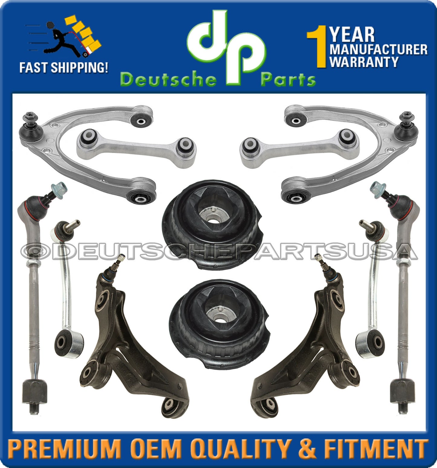 PORSCHE CAYENNE Control Arm Ball Joints Tie Rods Strut Mount Suspension Kit 12PC