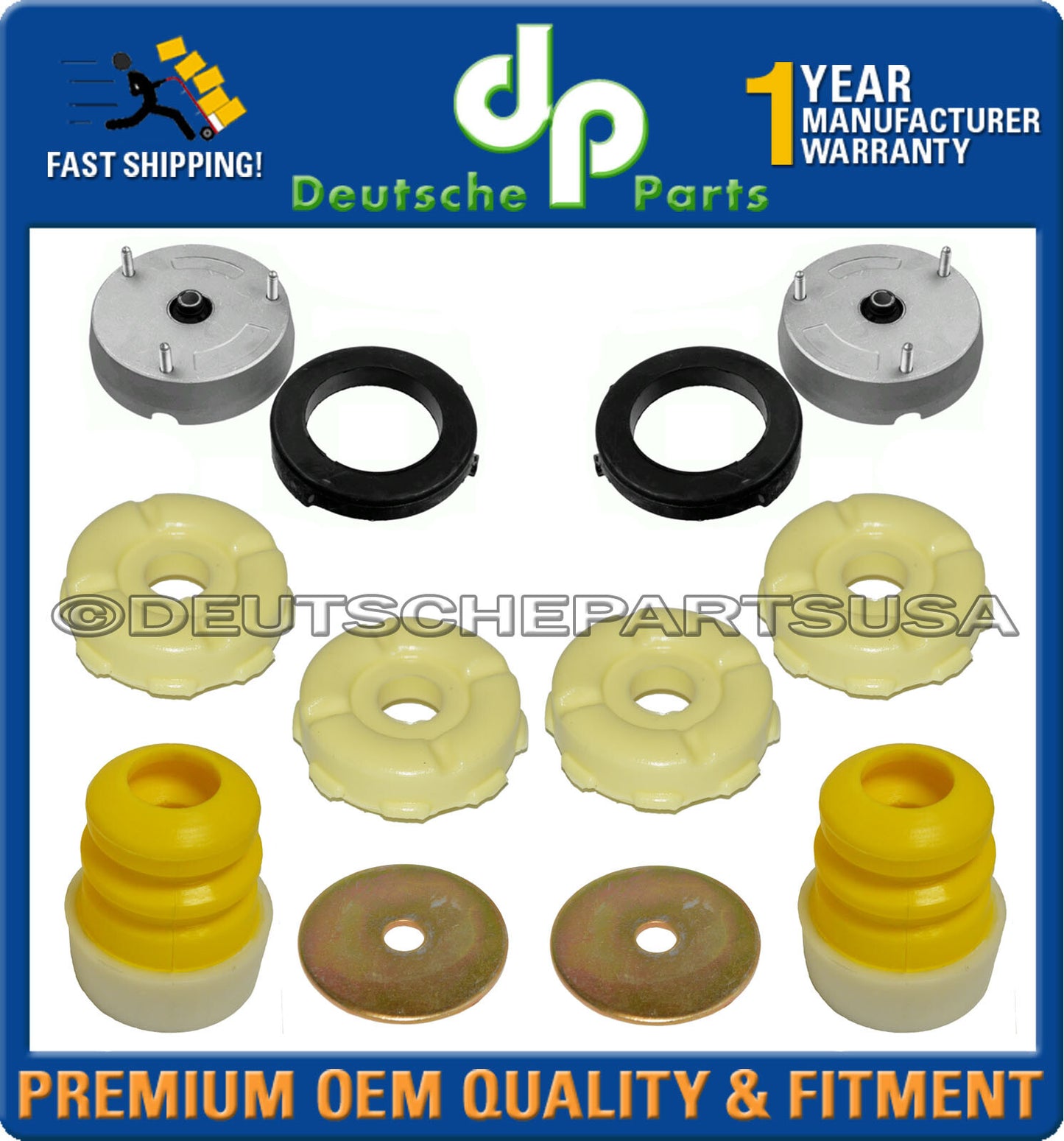 BMW E70 X5 E71 X6 Front Strut Mount Bearing Washer Bushing Bump Stop Adaptive 10