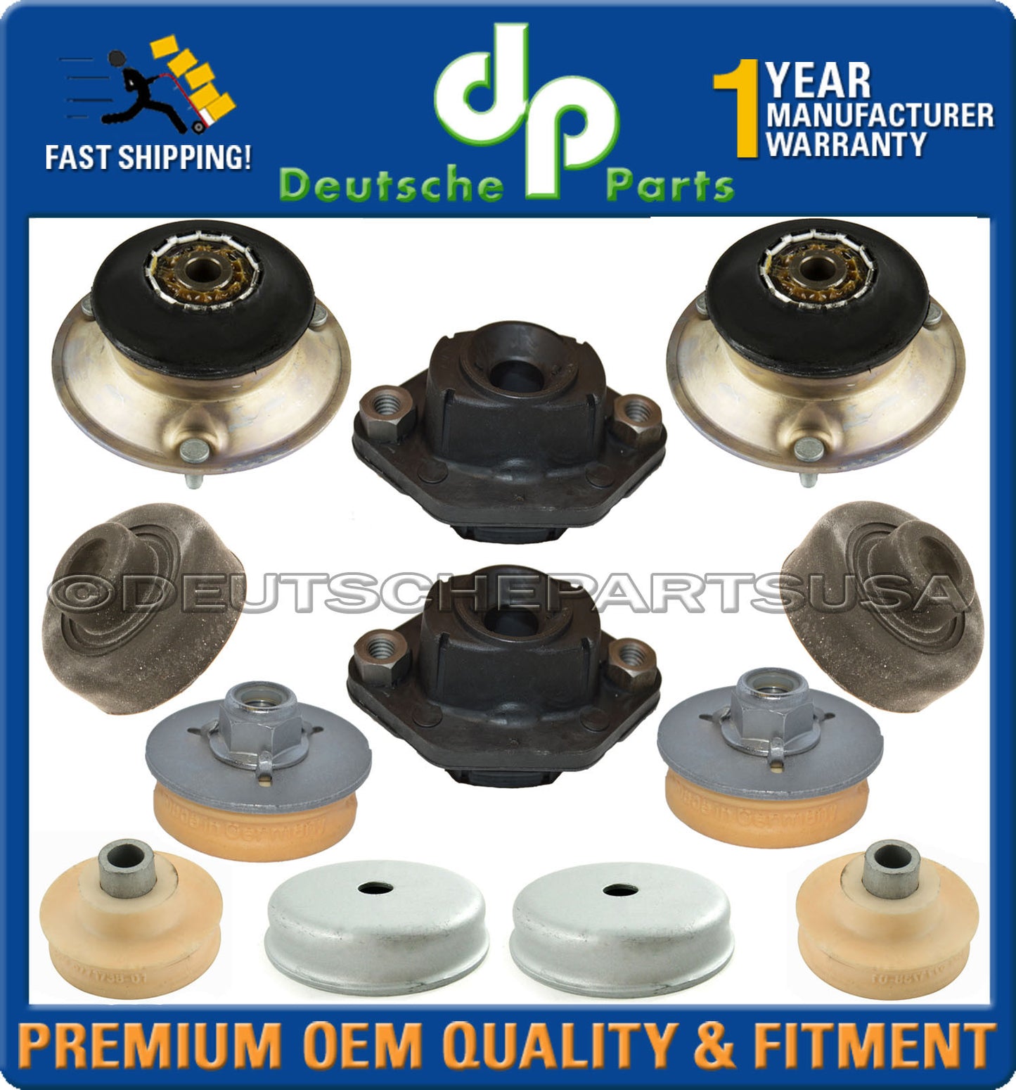 FRONT + REAR UPP + LOW Shock Strut Mount Mounts for BMW E90 E91 E92 E93 12Pc