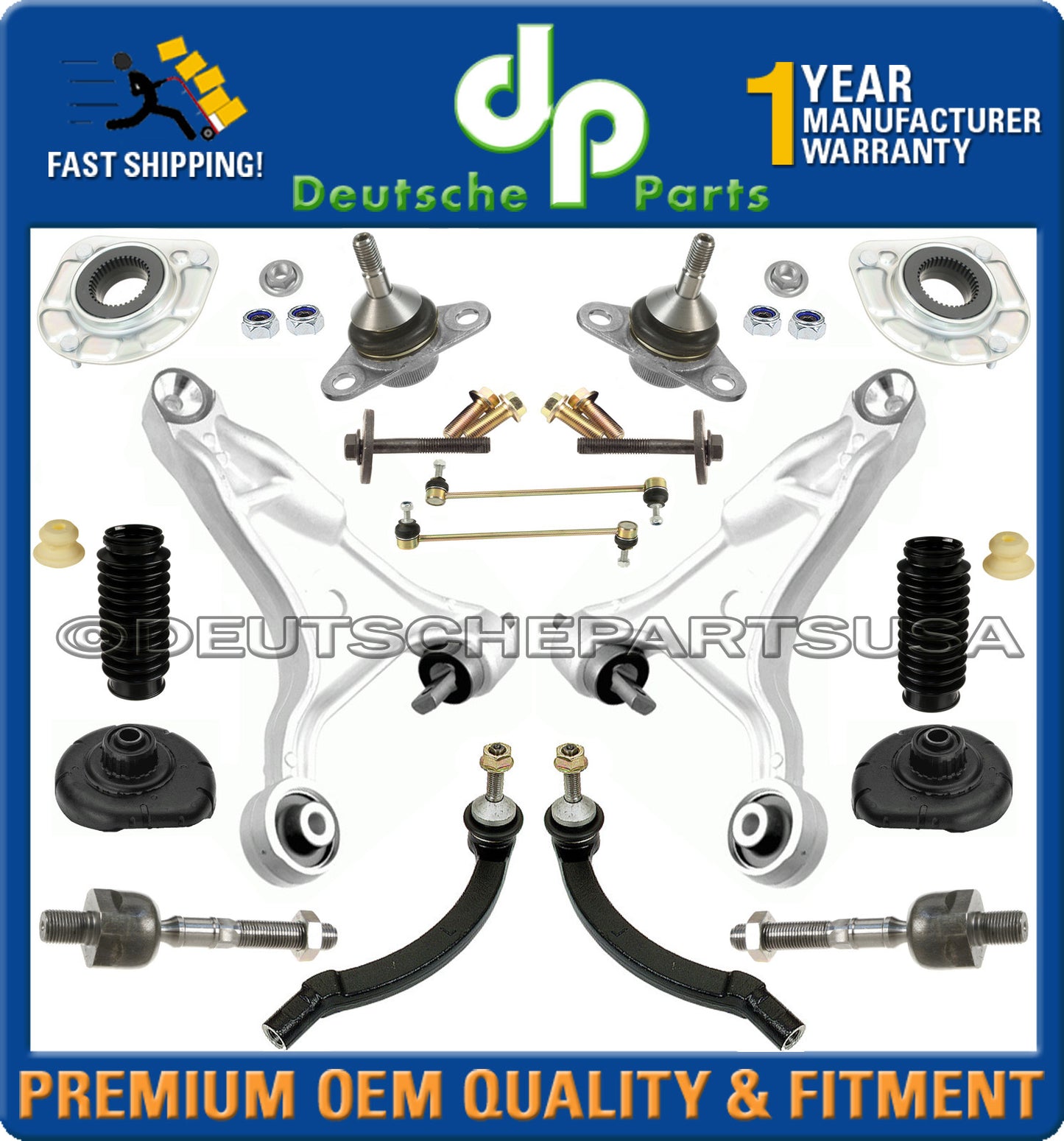 VOLVO S80 CONTROL ARMS BALL JOINTS STRUT MOUNTS BEARINGS TIE RODS SUSPENSION KIT