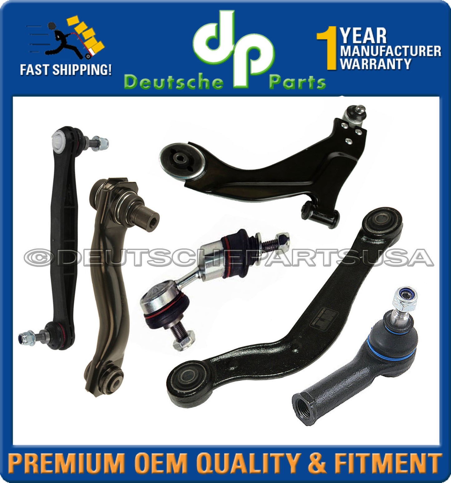 Jaguar X-Type FRONT + REAR CONTROL ARM BALL JOINT+Tie Rod Sway Bar Link RH Kit 6