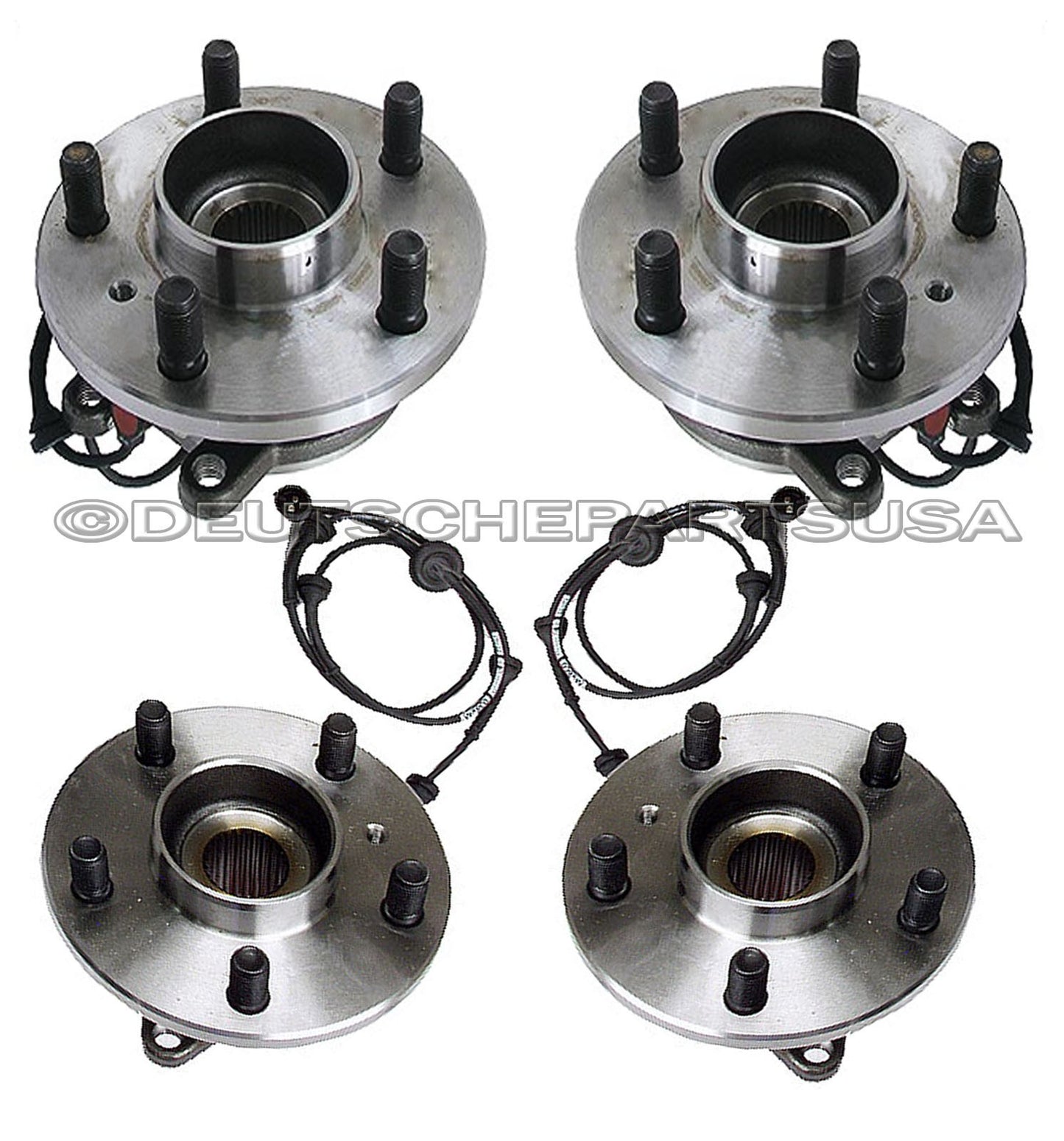 LAND ROVER DISCOVERY FRONT + REAR LEFT +RIGHT WHEEL HUBS BEARINGS + SENSOR SET 4