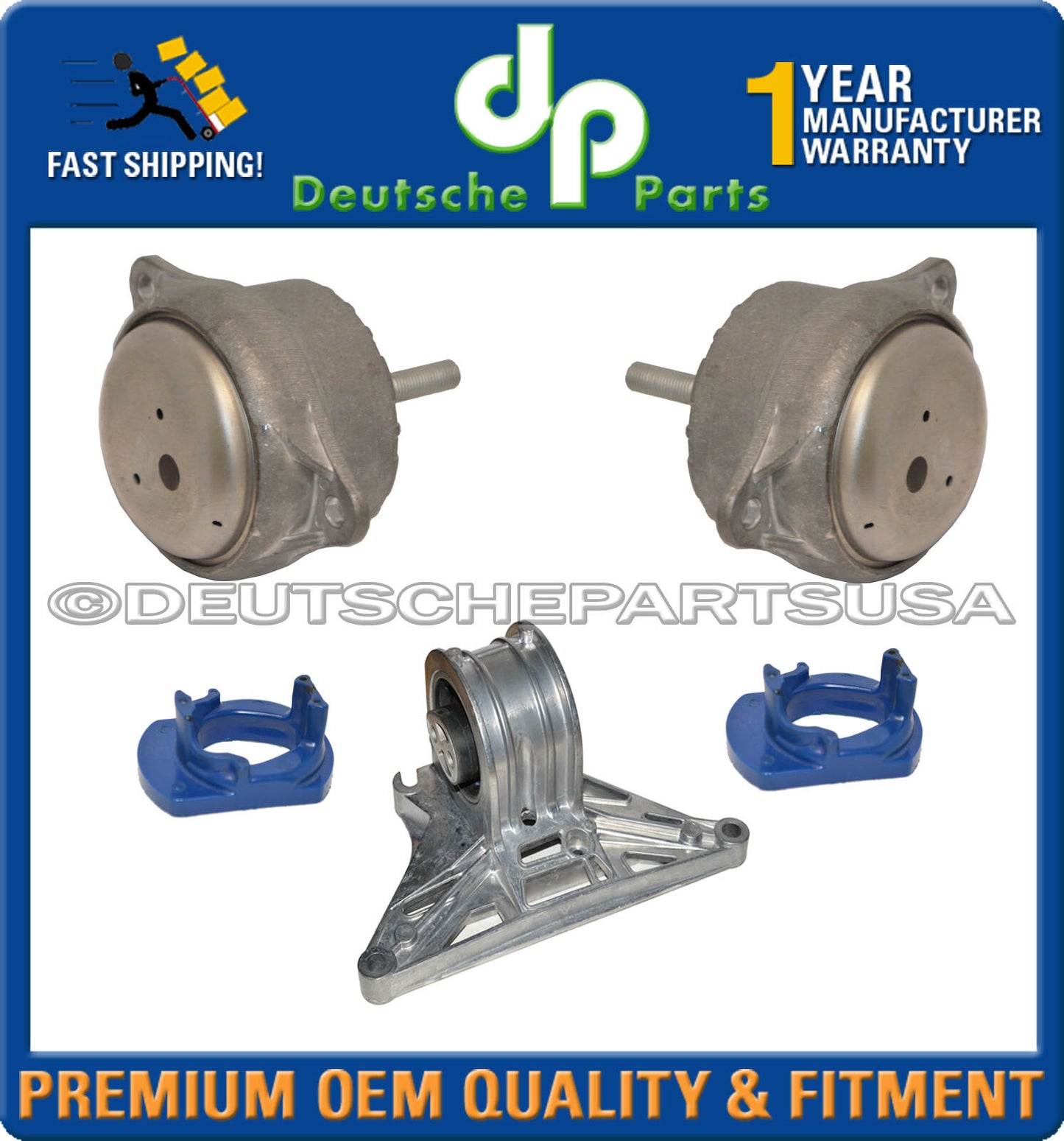 Manual Transmission Center Engine Motor Mount Inserts Porsche 986 Boxster Set 5