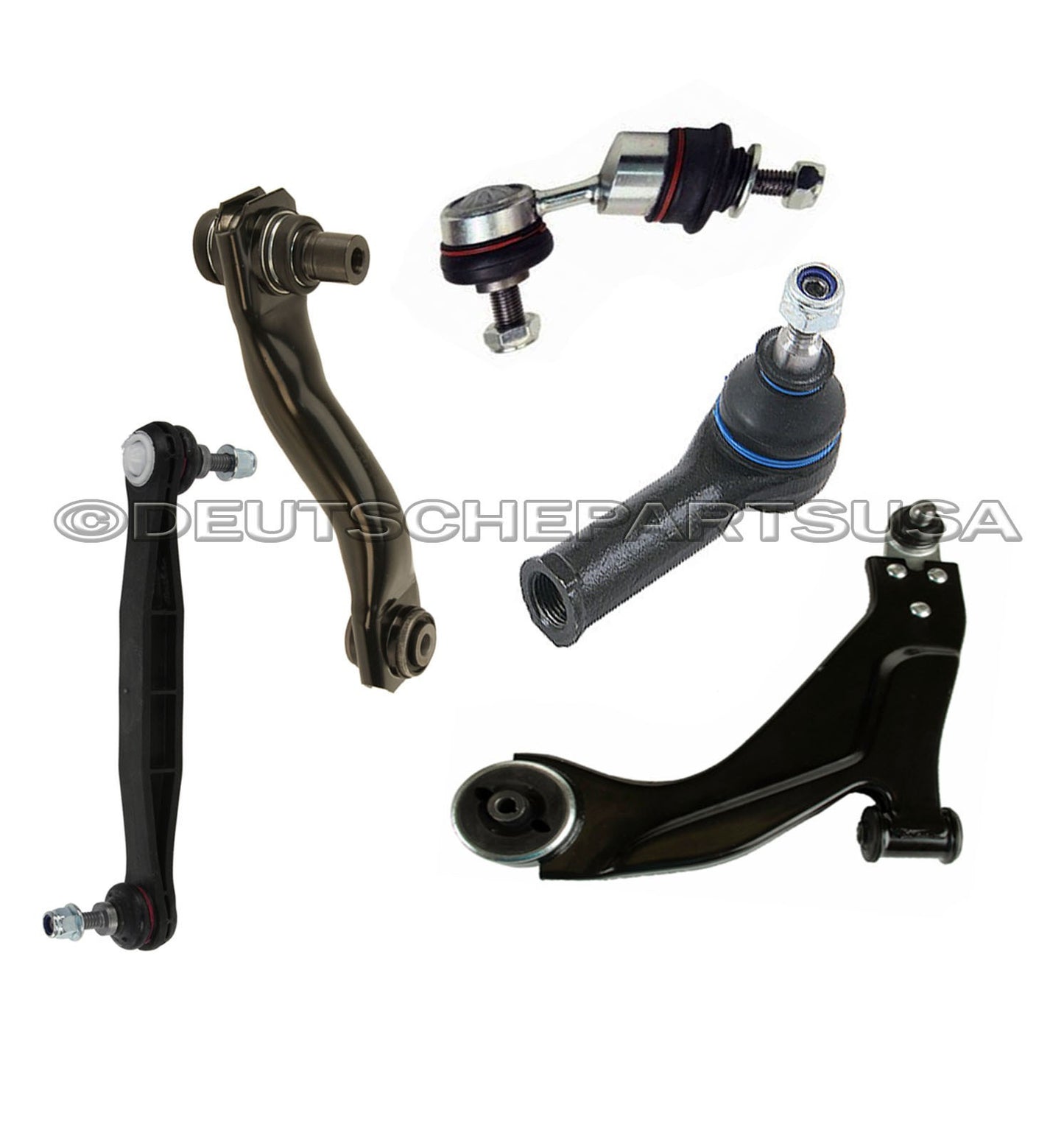 Jaguar X-Type FRONT + REAR CONTROL ARM BALL JOINT + Tie Rod Sway Bar Link Kit 5
