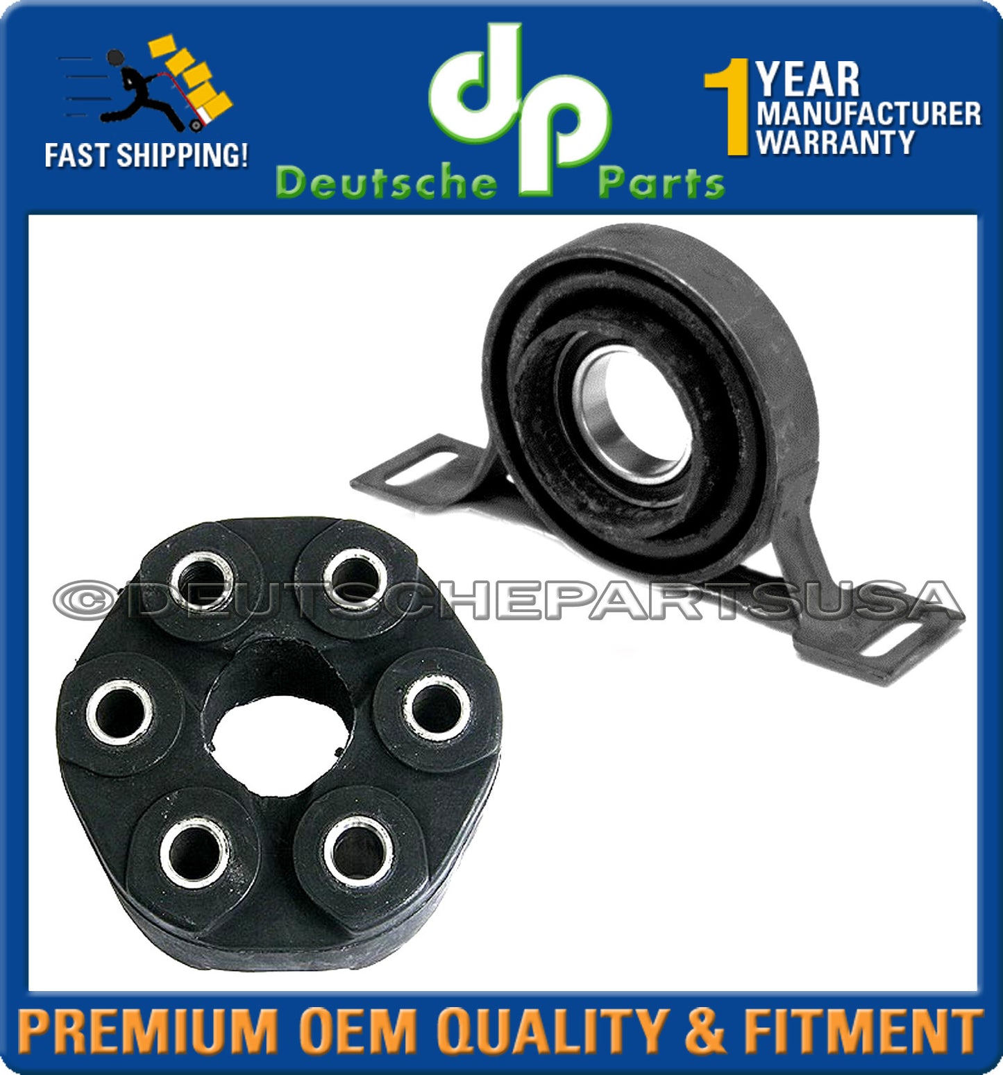 DriveShaft Center Support Bearing Flex Disc Joint GUIBO SET 2 for BMW E36 325i