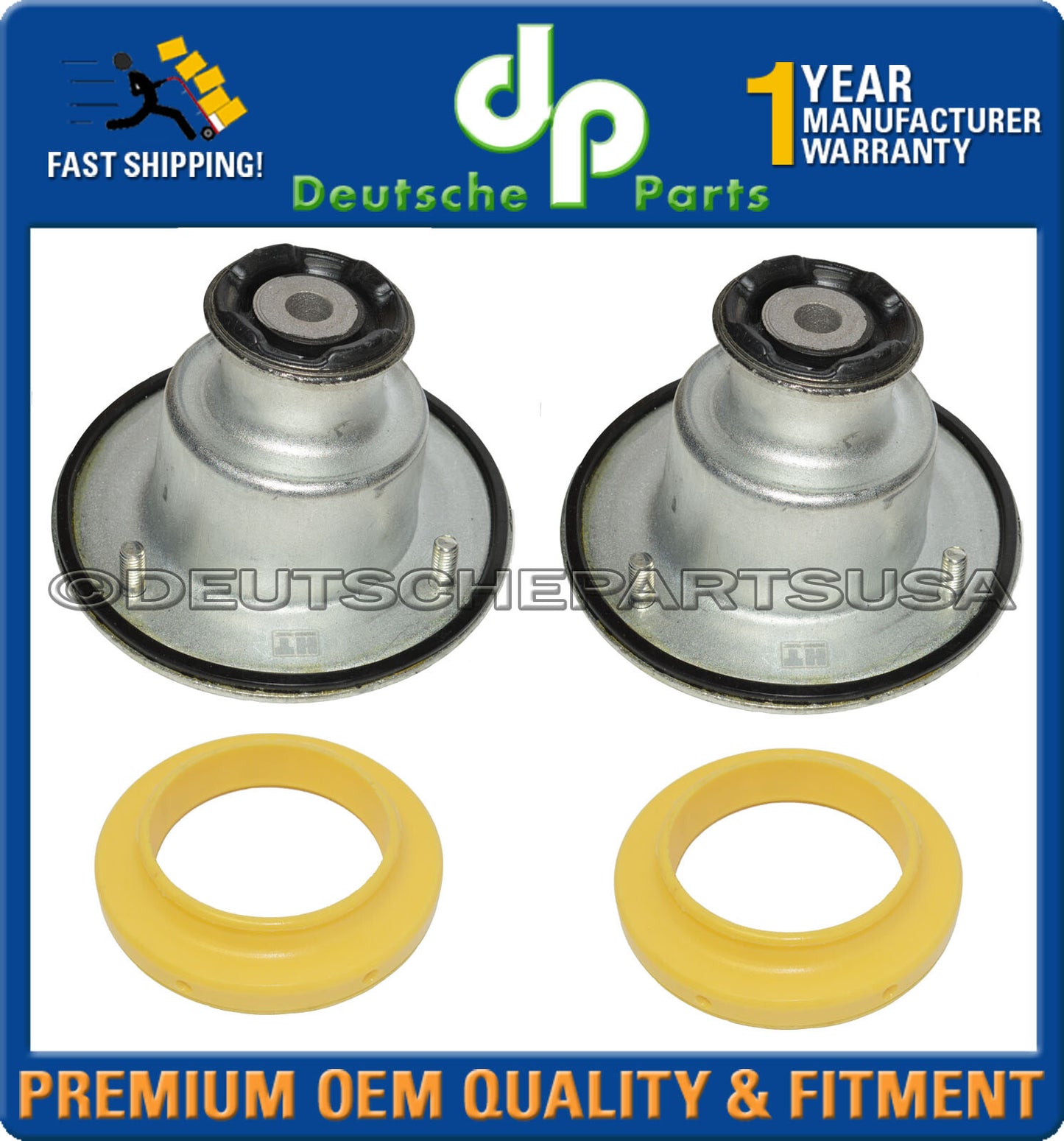 Porsche 986 987 Boxster Cayman Rear Strut Shock Mounts Spring Seat Ring Set 4