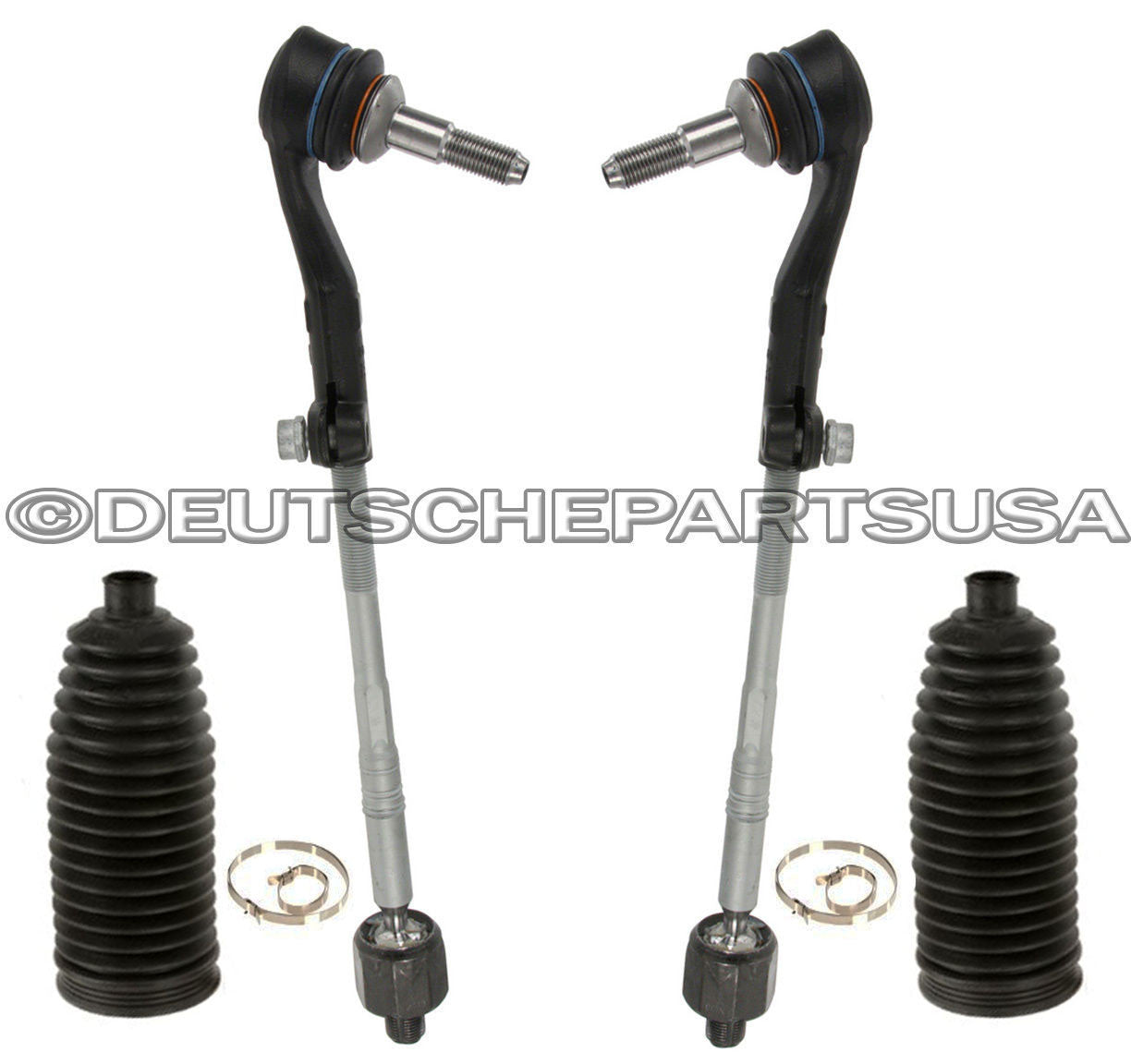 STEERING TIE RODS INNER + OUTER + RACK BOOT for BMW E90 E91 E92 E81 E80 SET 4