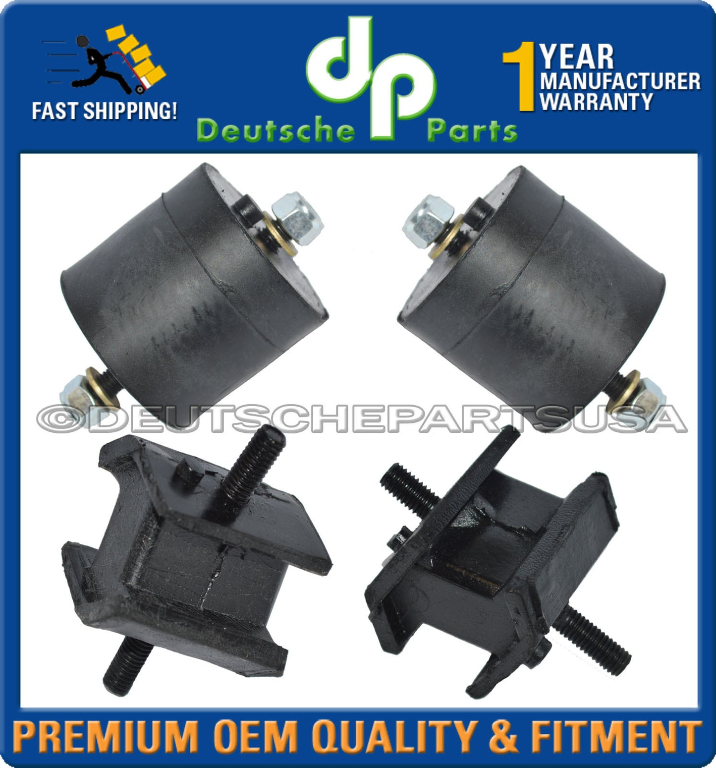 BMW E34 525i Engine Mount Manual Transmission Mounts Front & Rear L+R set of 6