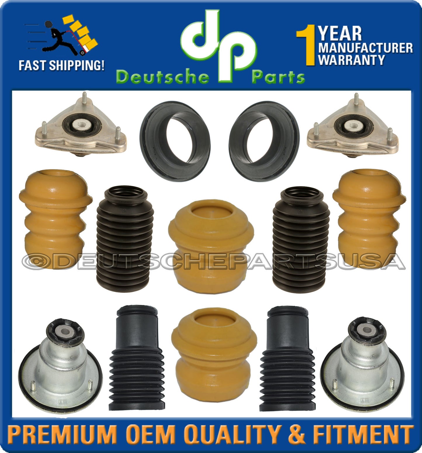Porsche 986 Boxster FRONT REAR Strut Mount Mounts Bearing Mounting Kit L+R 14