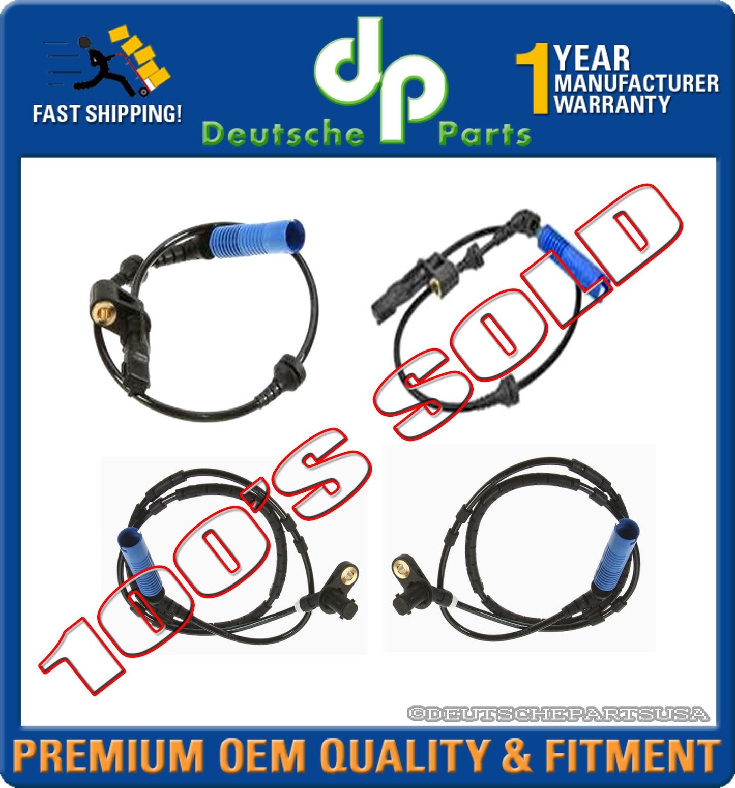 FRONT + REAR RIGHT + LEFT WHEEL ABS SPEED SENSOR SENSORS for BMW 320i 323ci 323i