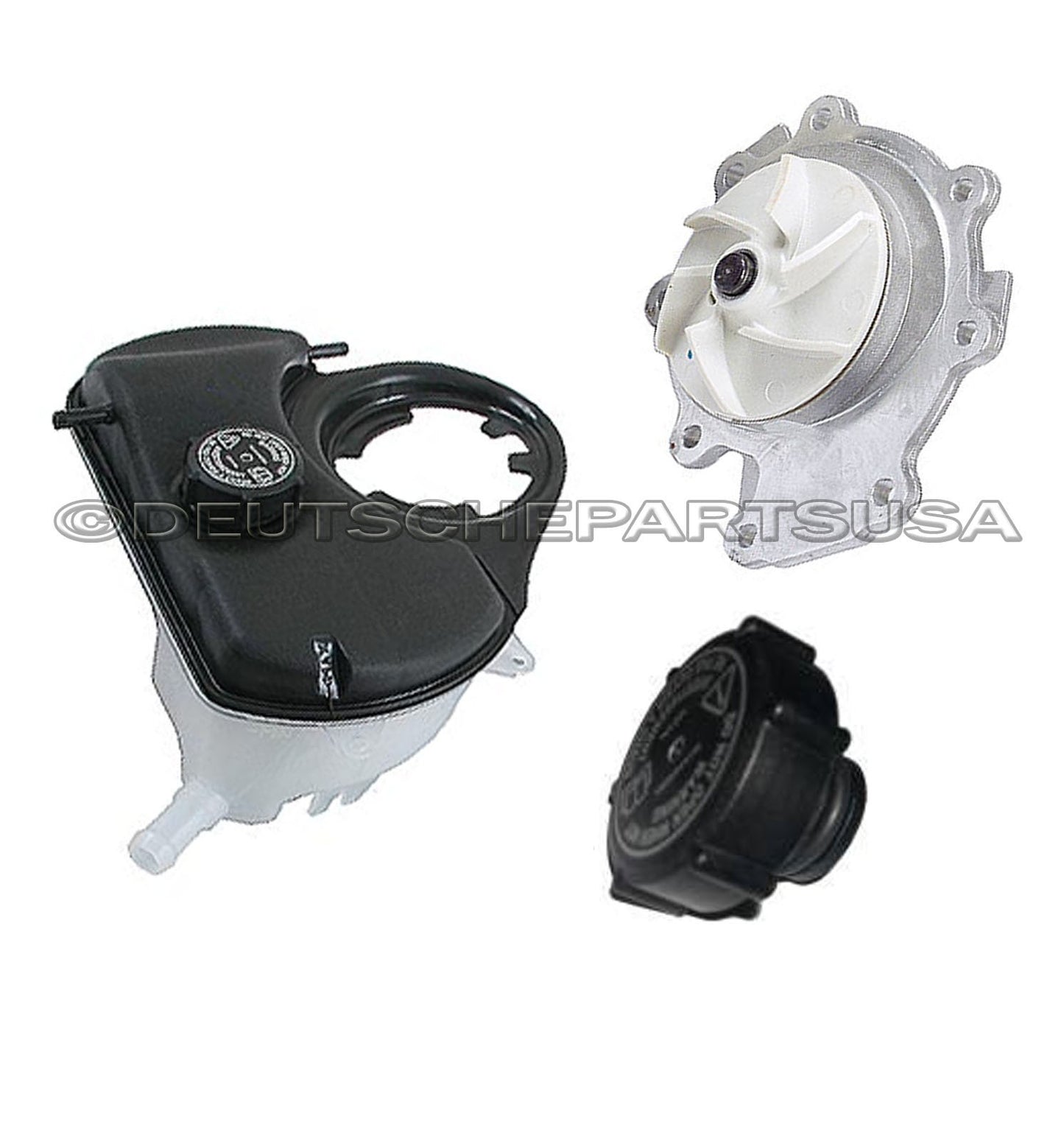 Jaguar X-Type Coolant Reservoir Expansion Tank C2S46861 + CAP + Water Pump SET 3