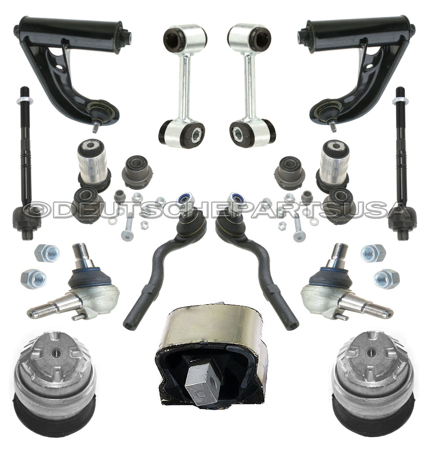 MERCEDES W210 V8 Front Control Arms Ball Joints Tie Rods Mounts SUSPENSION Kit