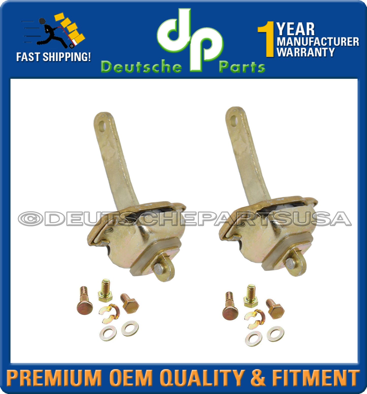 PORSCHE 944 924 968 DOOR STOP STOPPER CHECK STRAP LATCH Repair Plate KIT SET 6