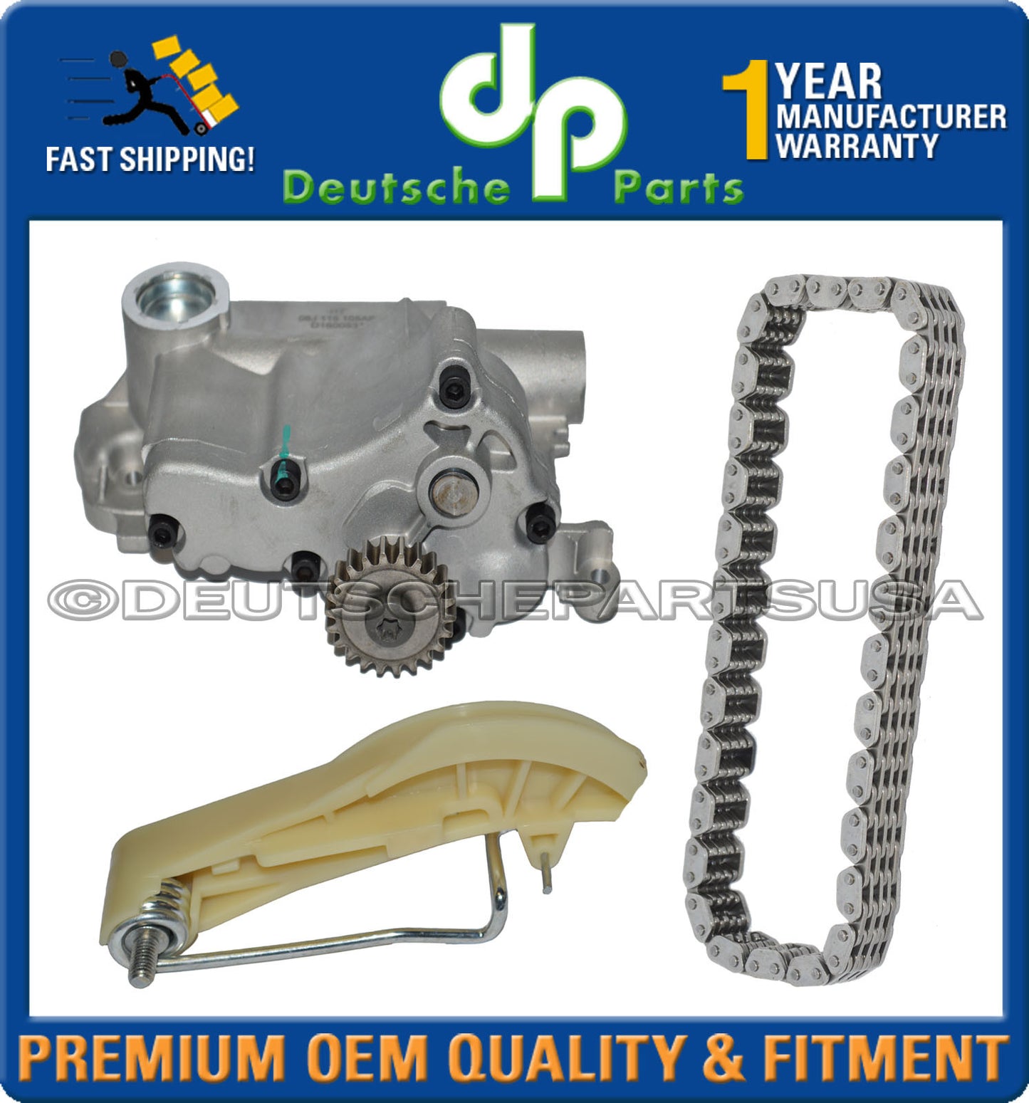 Audi VW Beetle Jetta Passat EOS Tiguan GTI ENGINE Oil Pump Timing Chain Kit 3pc