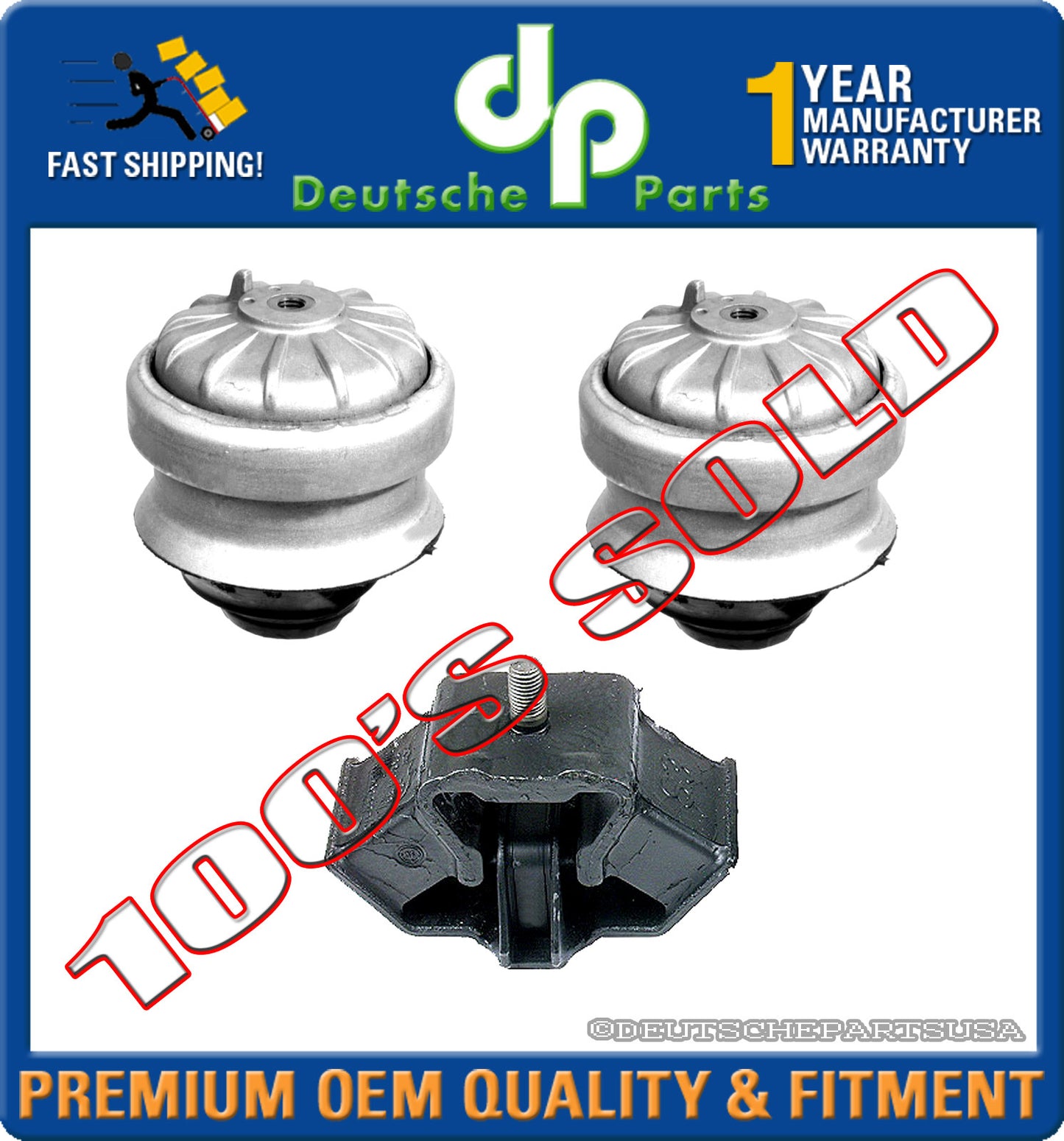 MERCEDES W124 W201 190E 190D 300E ENGINE MOTOR TRANSMISSION MOUNT MOUNTS SET 3PC
