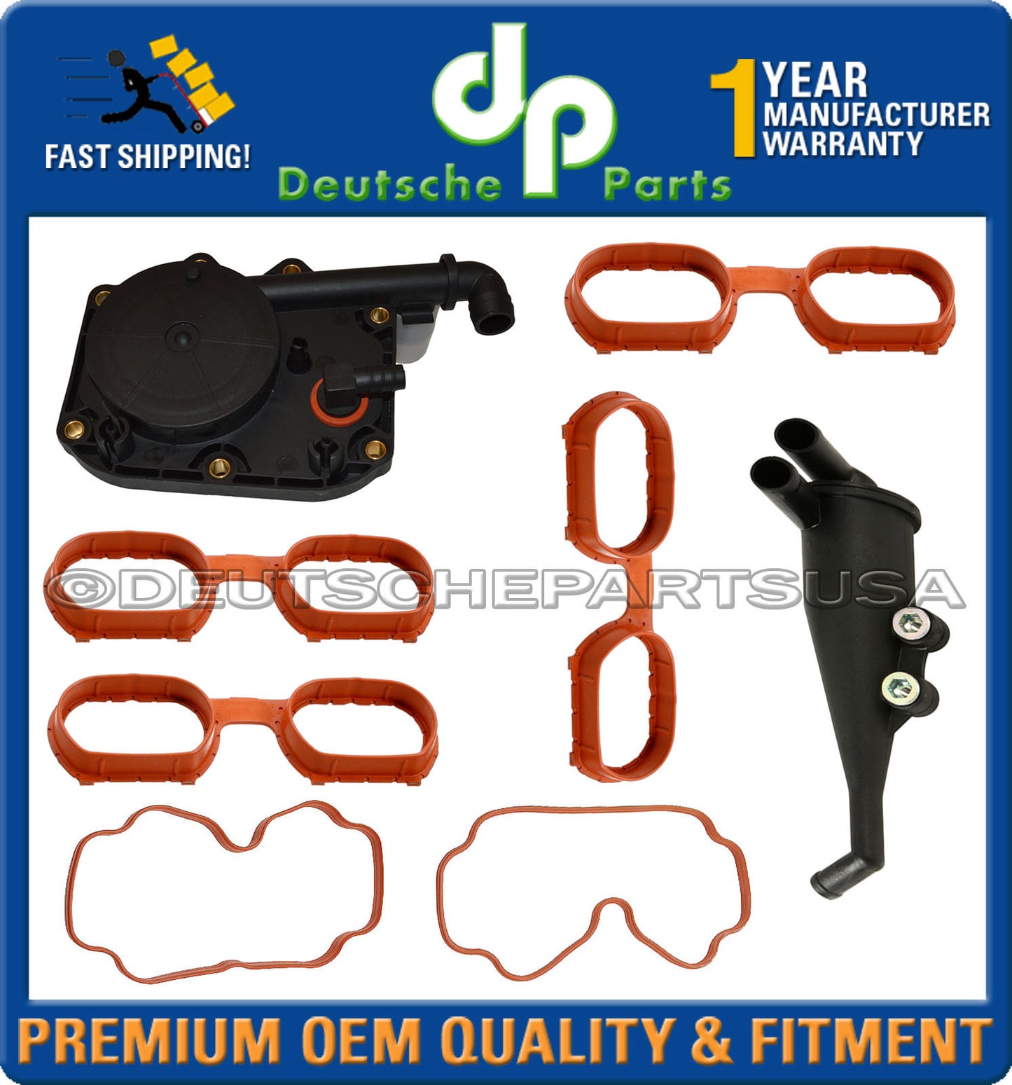 PCV Crankcase Oil Separator Vent Valve Ventilation System Gasket Gaskets Set 8
