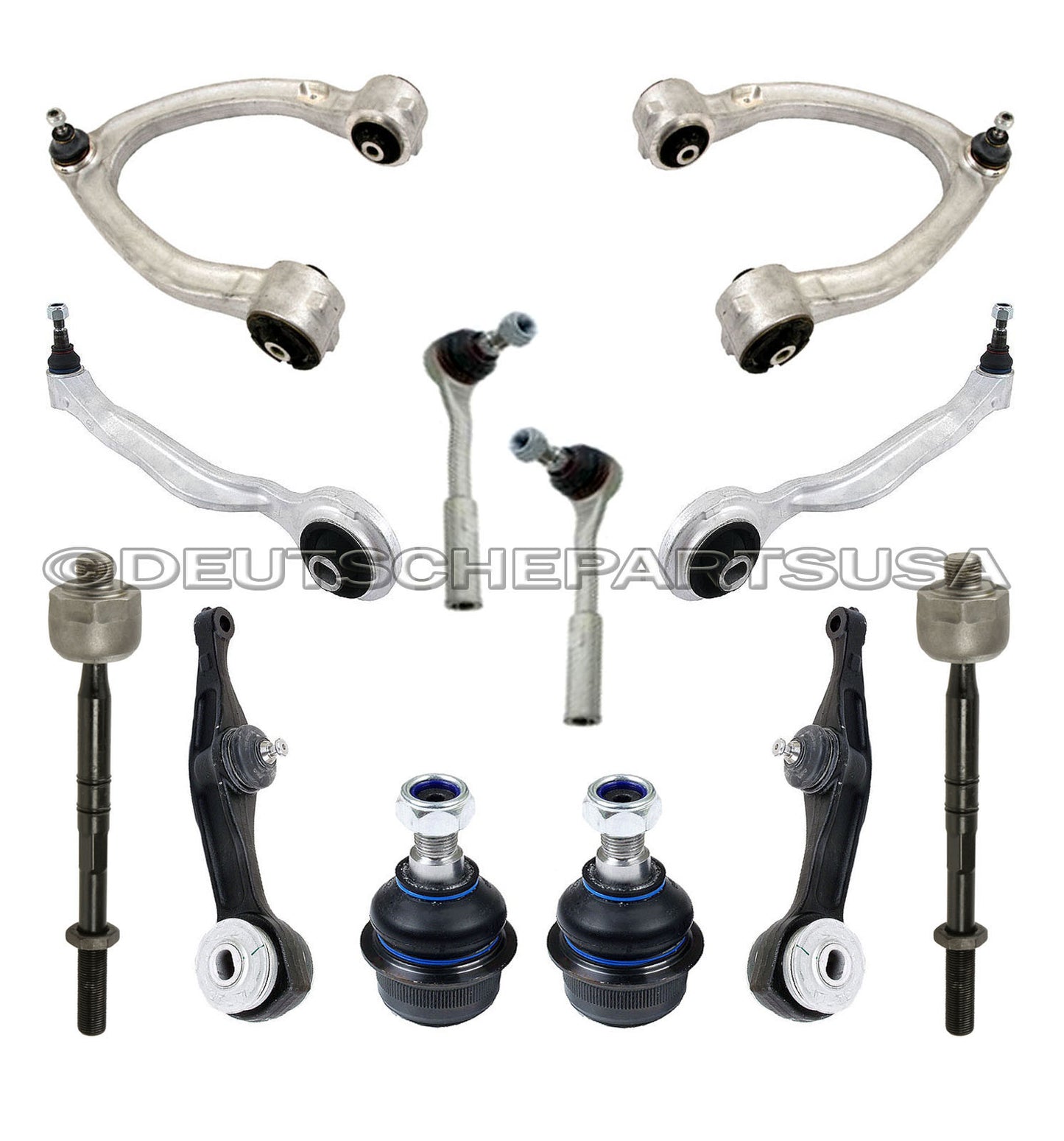 Mercedes W220 S500 S430 ABC Upper Lower Control Arm Arms Ball Joint Tie Rods KIT