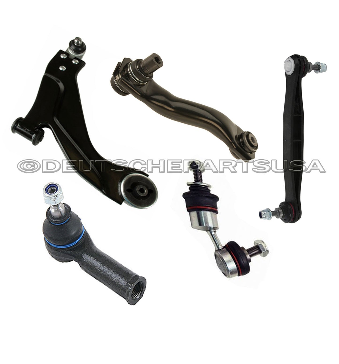 Jaguar X-Type FRONT + REAR CONTROL ARM BALL JOINT + Tie Rod Sway Bar Link Kit 5