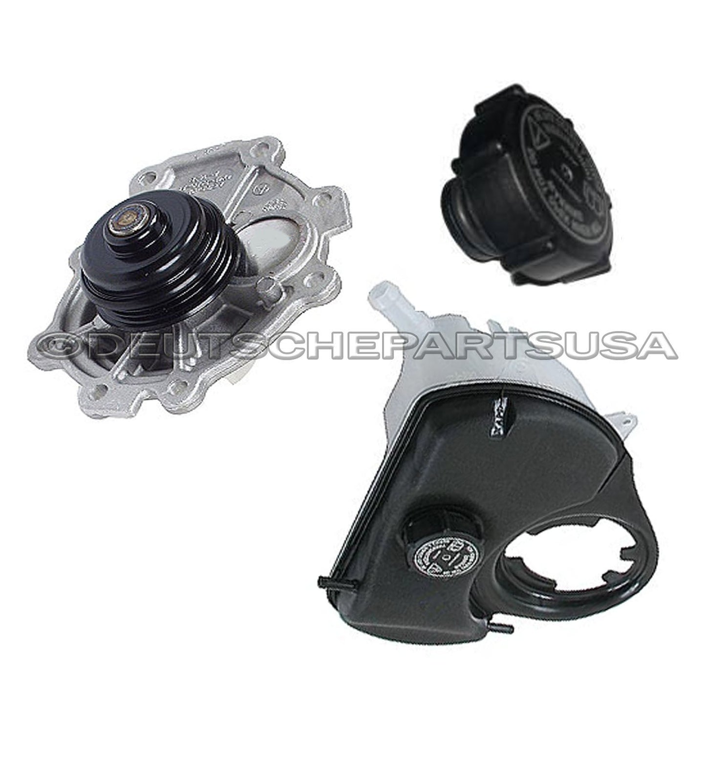 Jaguar X-Type Coolant Reservoir Expansion Tank C2S46861 + CAP + Water Pump SET 3