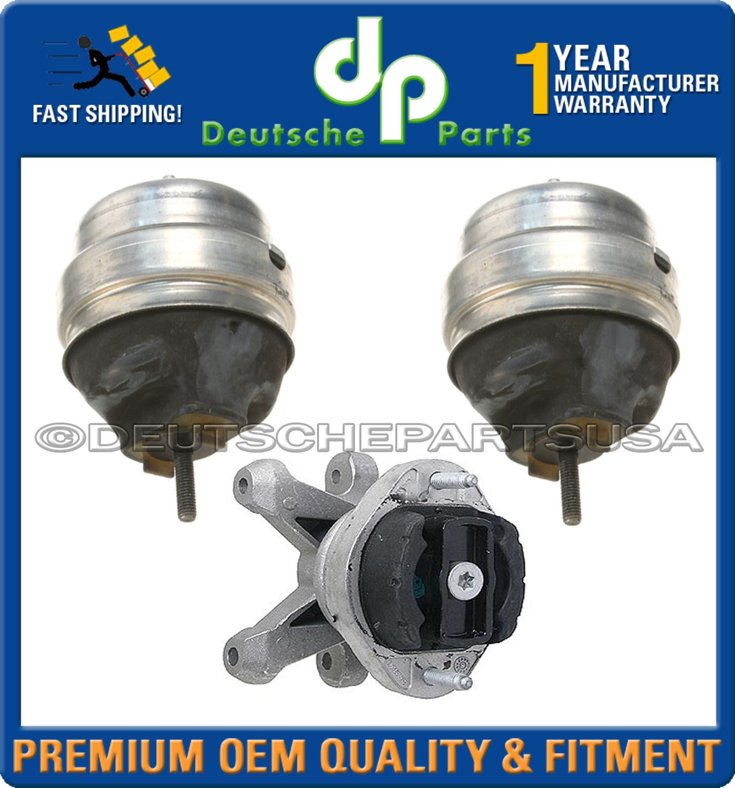 AUDI A4 1.8 2.0 L4  Engine Motor CVT AUTOMATIC Transmission Mount Mounts Set 3