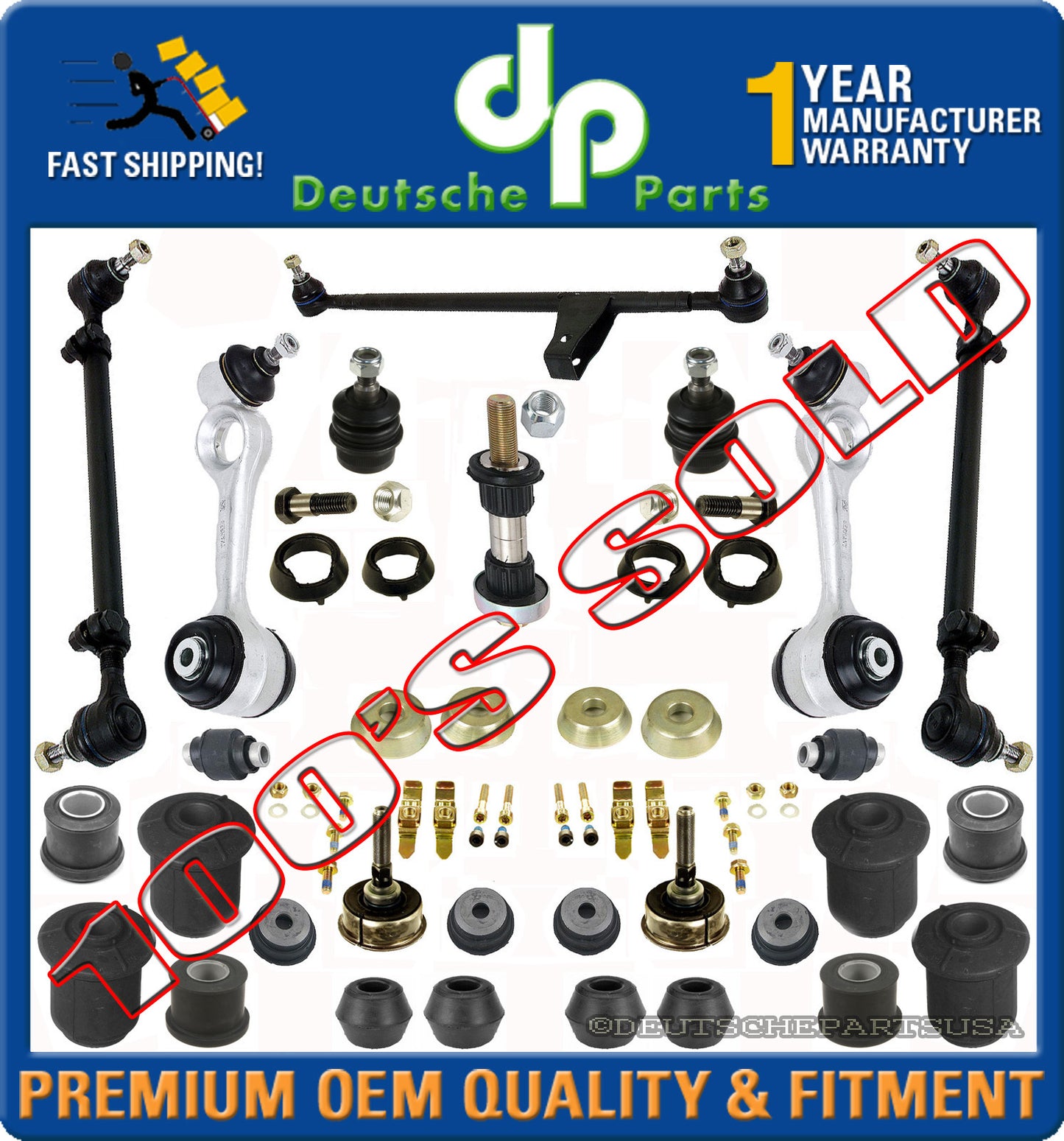 Mercedes W126 Track Guide Rod Control Arm Ball Joint Tie Bushing Kit Strut Mount