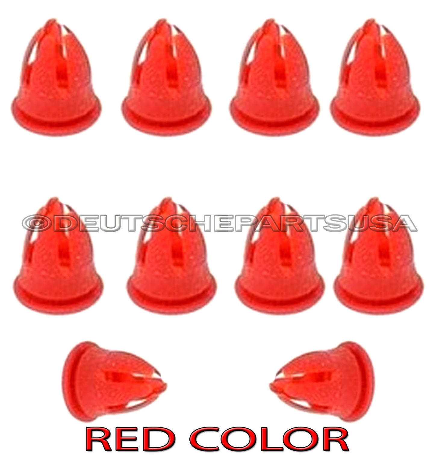 MERCEDES BENZ W124 W203 W209 W210 RED FENDER AND DOOR MOLDING CLIPS - SET 10
